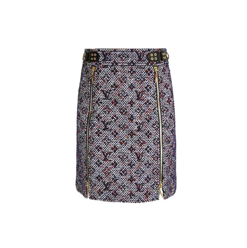 Louis Vuitton Louis Vuitton Floral Embroidered Black Skirt 0089 Size 22" - 1 Thumbnail