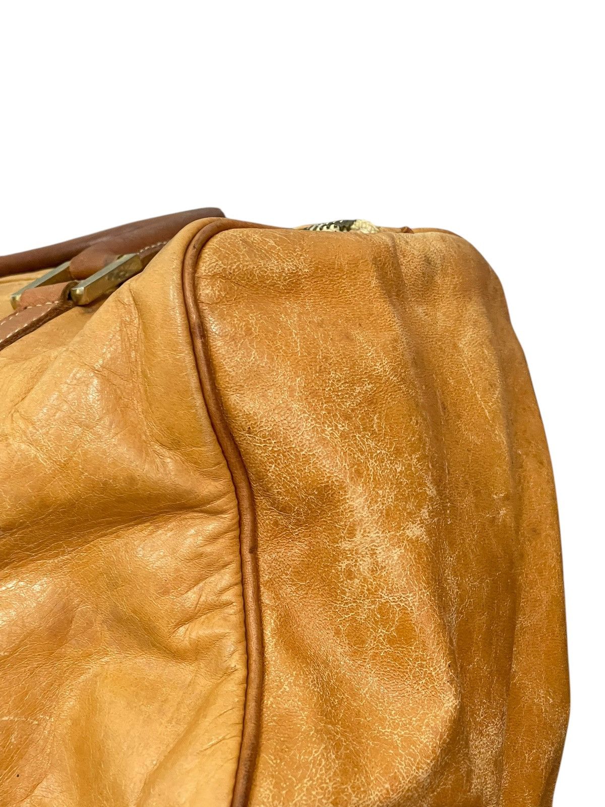 Genuine Leather Full Leather Patina Vtg Cream Kyoto Mini Boston Bag 1🟩9 Size ONE SIZE - 9 Thumbnail
