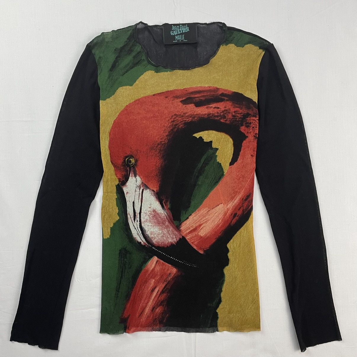 SS1996 Jean Paul Gaultier Flamingo Mesh Elastic Top Vintage