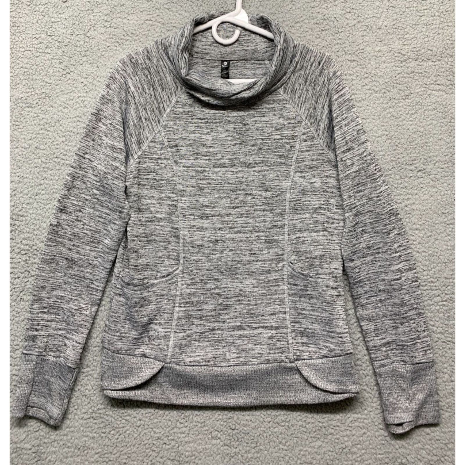 Vintage 90 Degrees Women’s Sz L Pullover Sweatshirt Heather Gray Thumb Holes 2 Pockets Reflex Shirt Mens? Size L / US 10 / IT 46 - 2 Thumbnail