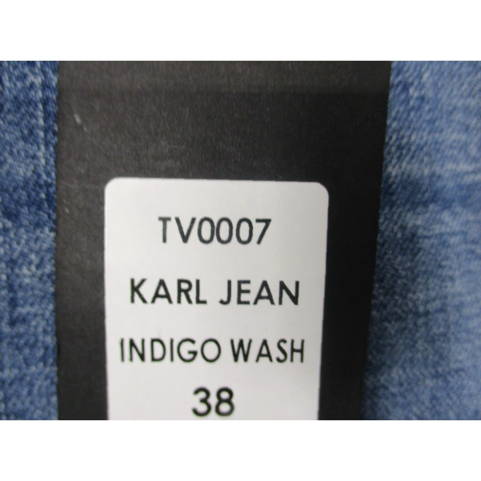 Denime Si Tu Veux Karl Jean Jeans Mens 38 Blue Indigo Wash Distressed Comfort Stretch Skinny Denim Pants Size US 38 / EU 54 - 4 Thumbnail