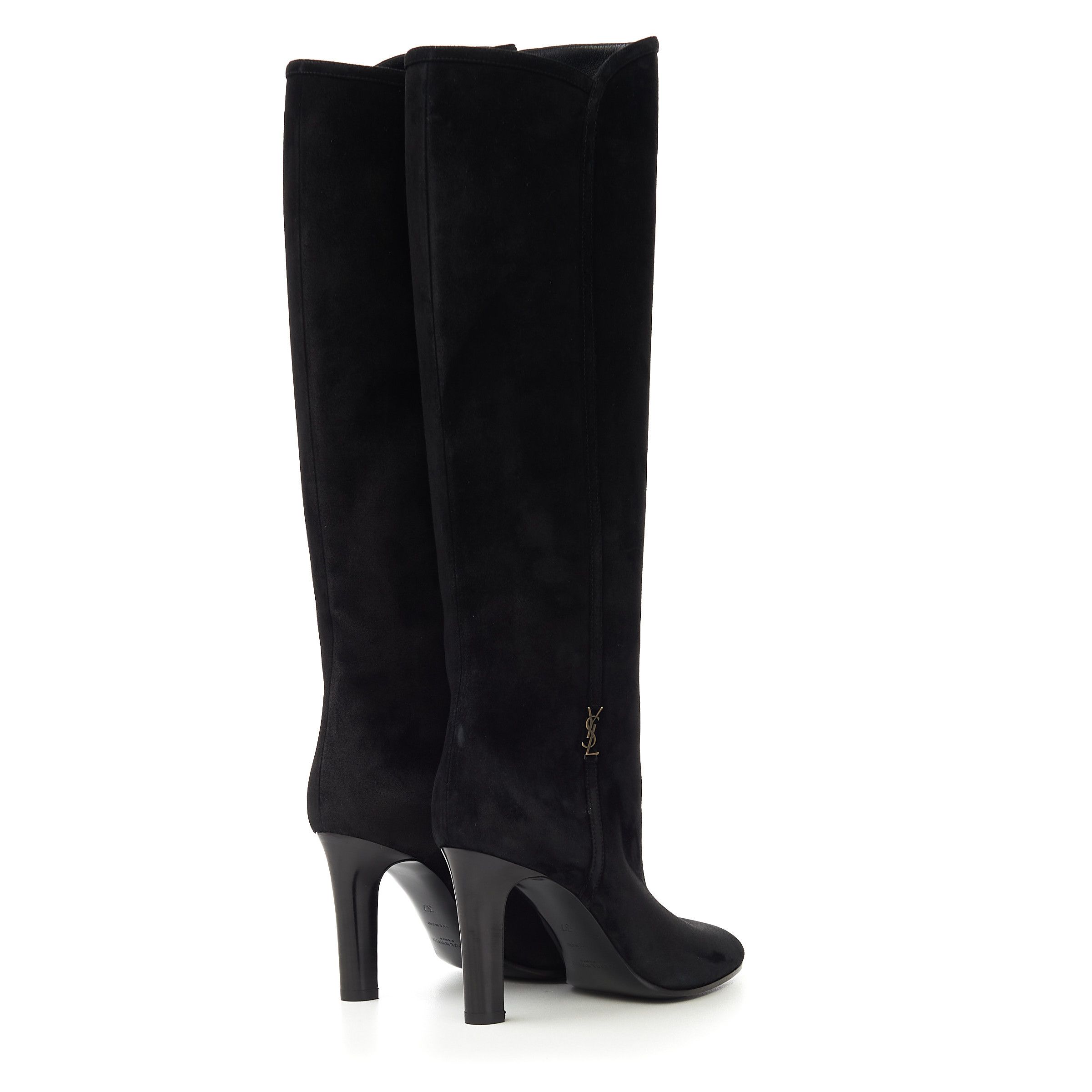 Saint Laurent Paris JANE Boots In Black Suede With YSL Detail Size US 6.5 / IT 36.5 - 7 Thumbnail