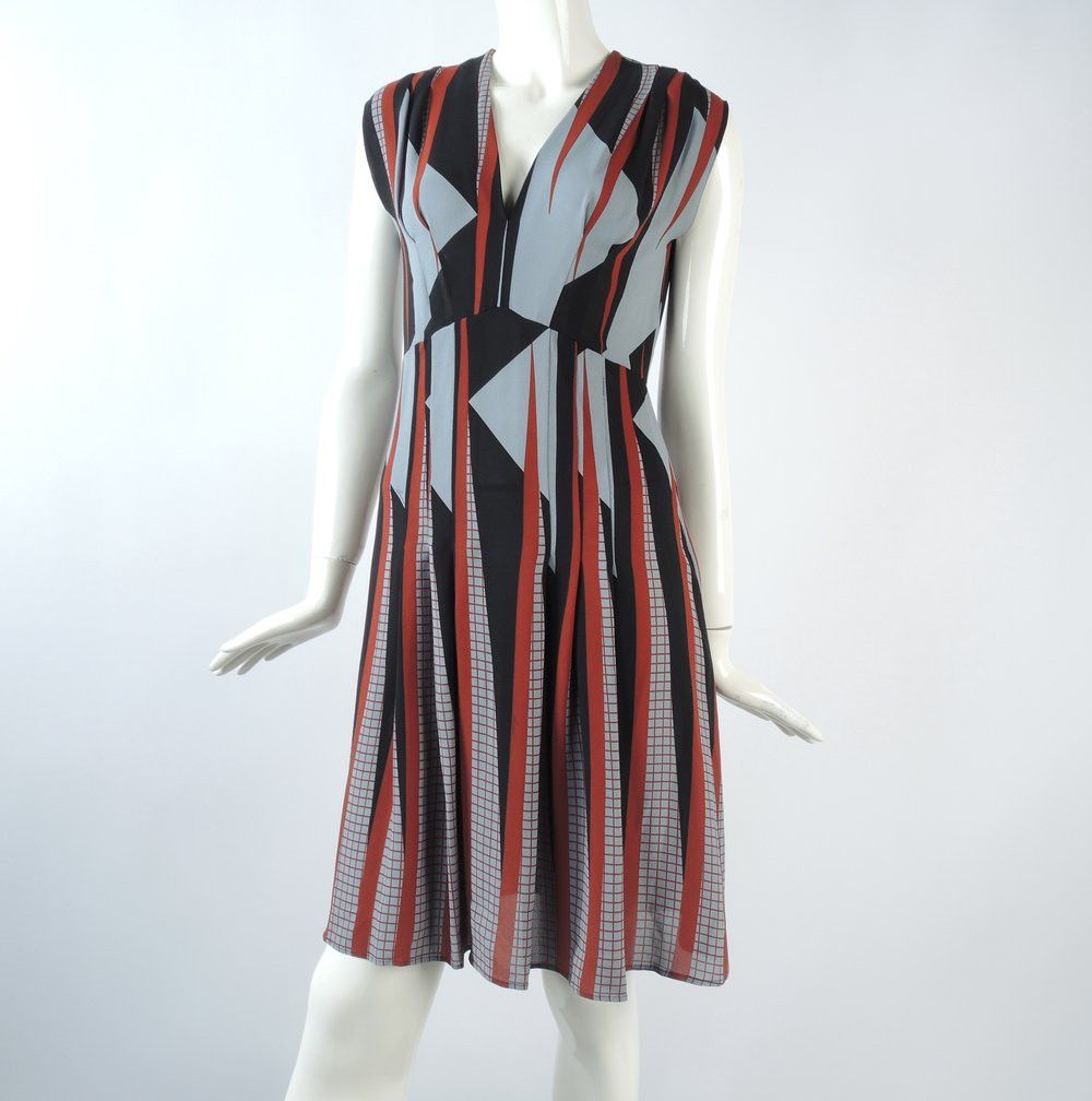image of Gucci O1Smst1Ft0424 Pleated Dress In Multicolor, Women's (Size Small)