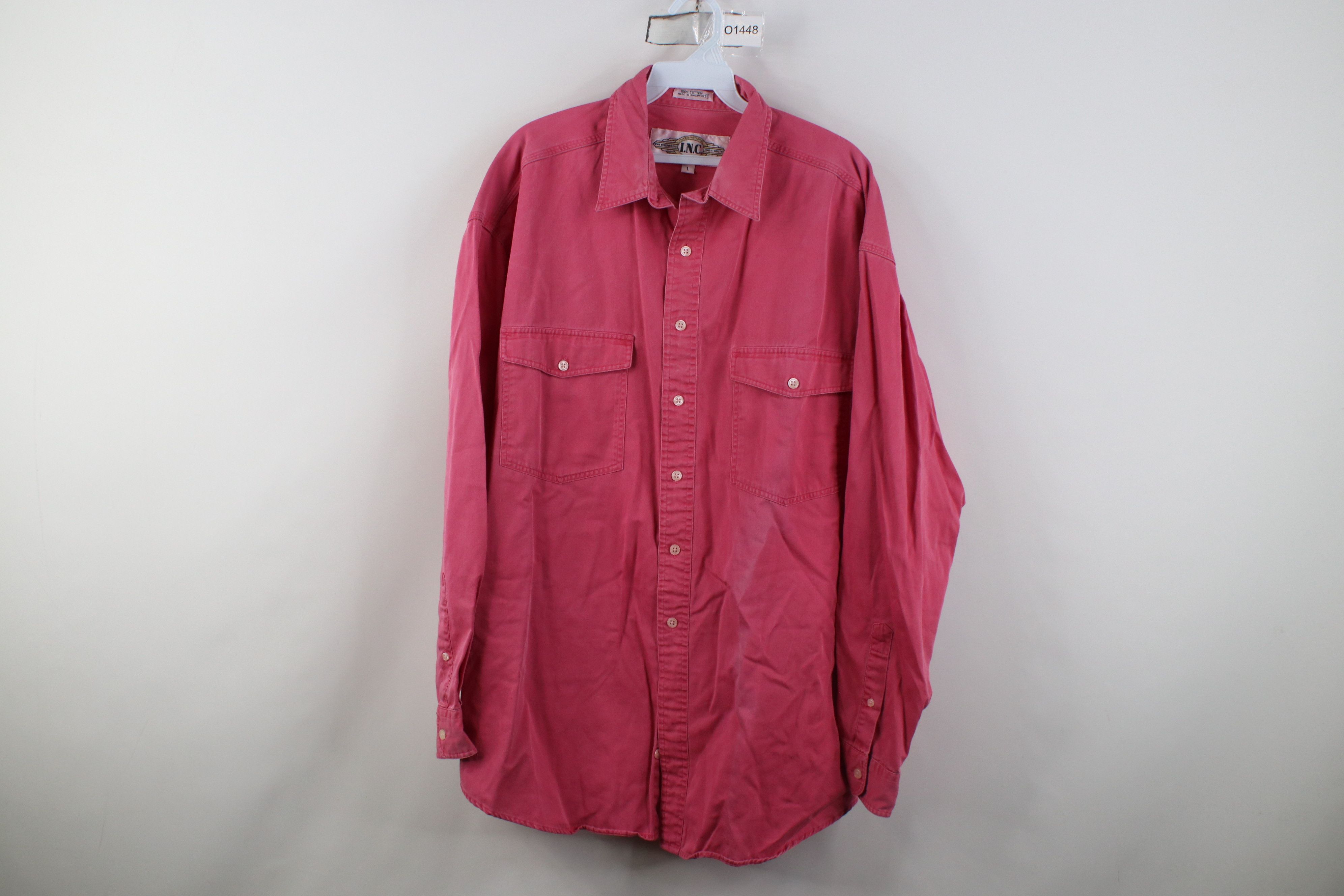 Vintage Vintage 90s Streetwear Stonewash Baggy Collared Button Shirt Size US L / EU 52-54 / 3 - 1 Thumbnail