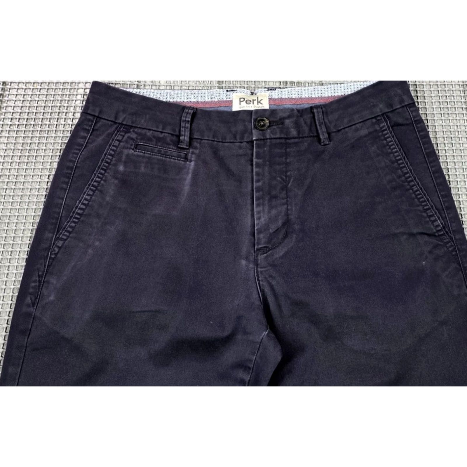 Vintage Perk Chino Pants 31x30 Blue Slim Fit Stretch Tapered Cotton Twill Khaki Pants Mens Size US 31 - 6 Thumbnail