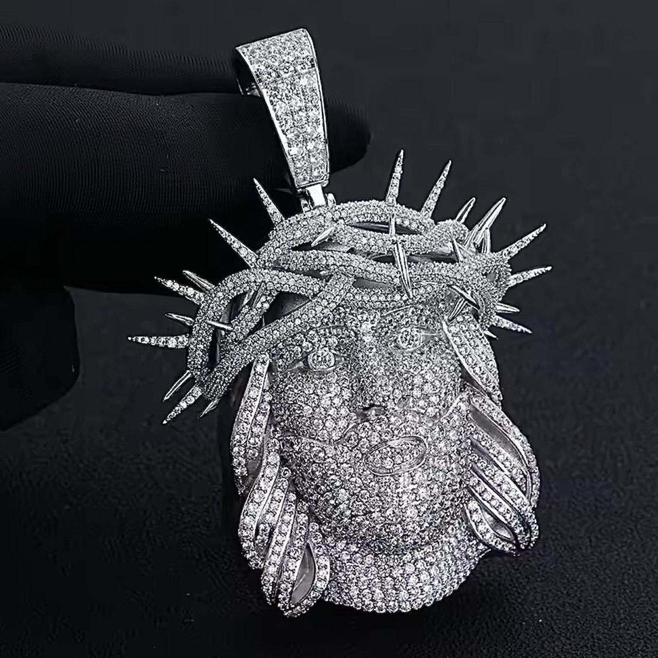 The Unbranded Brand Silver Jesus Piece With Rope 24inch Size ONE SIZE - 2 Thumbnail