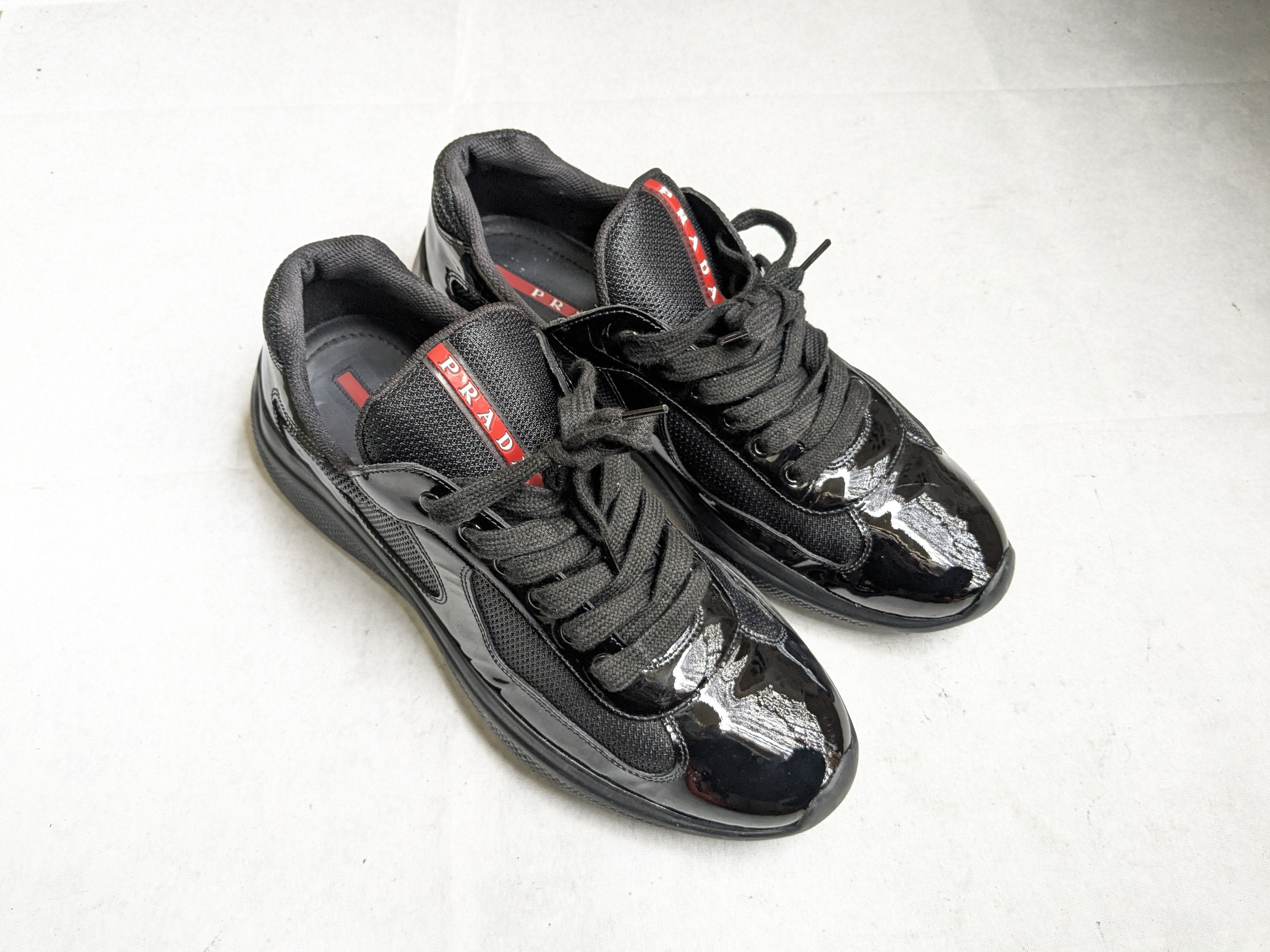 Prana Prada America's Cup Sneakers Black Patent Leather 10 Red Size US 10 / EU 43 - 5 Thumbnail