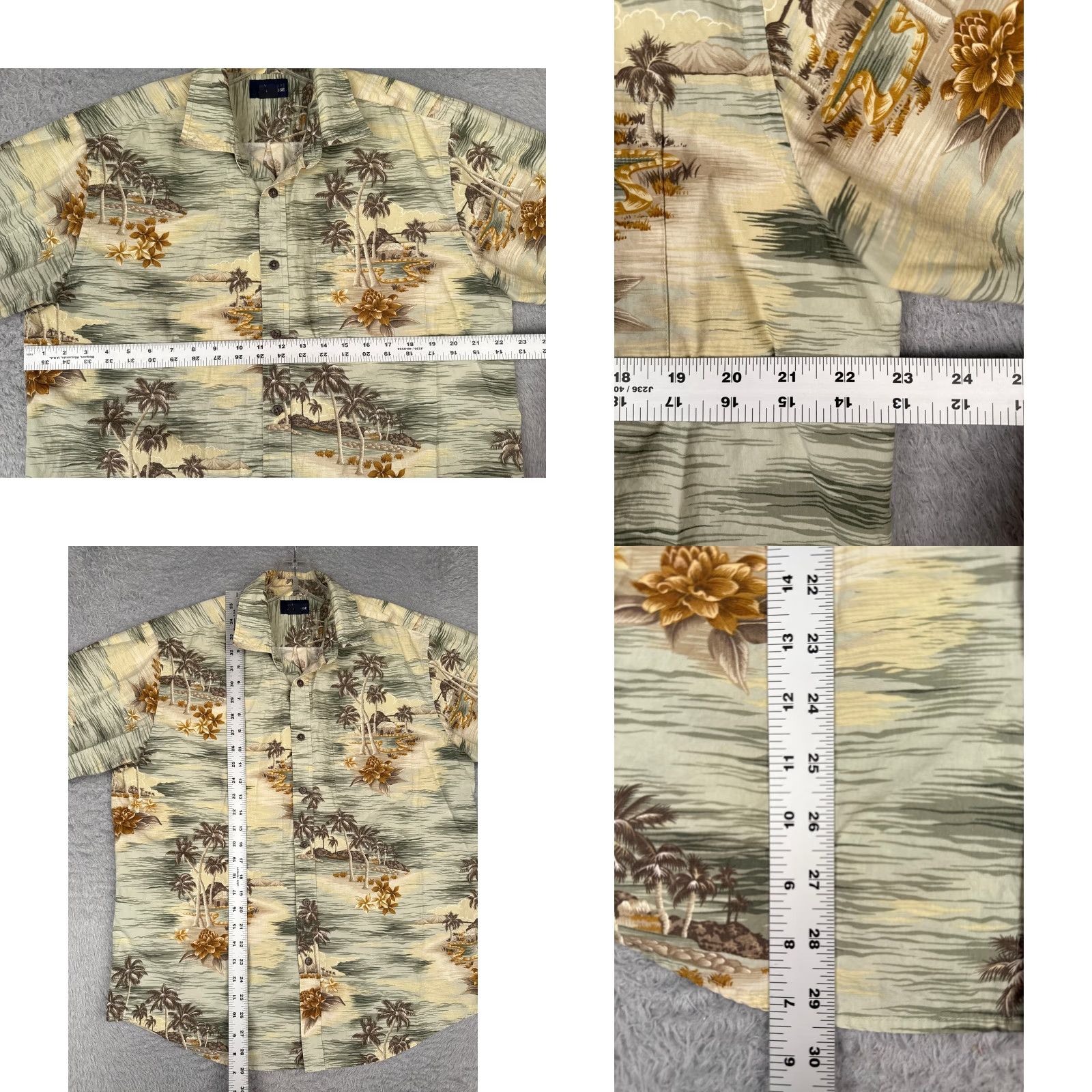 Vintage Hula Hula Shirt Men L Beige Floral Leaf Button-Up Hawaiian 100% Rayon Pocket Styles: All Seasons, Breathable, Pockets Vintage: No Size US L / EU 52-54 / 3 - 8 Thumbnail
