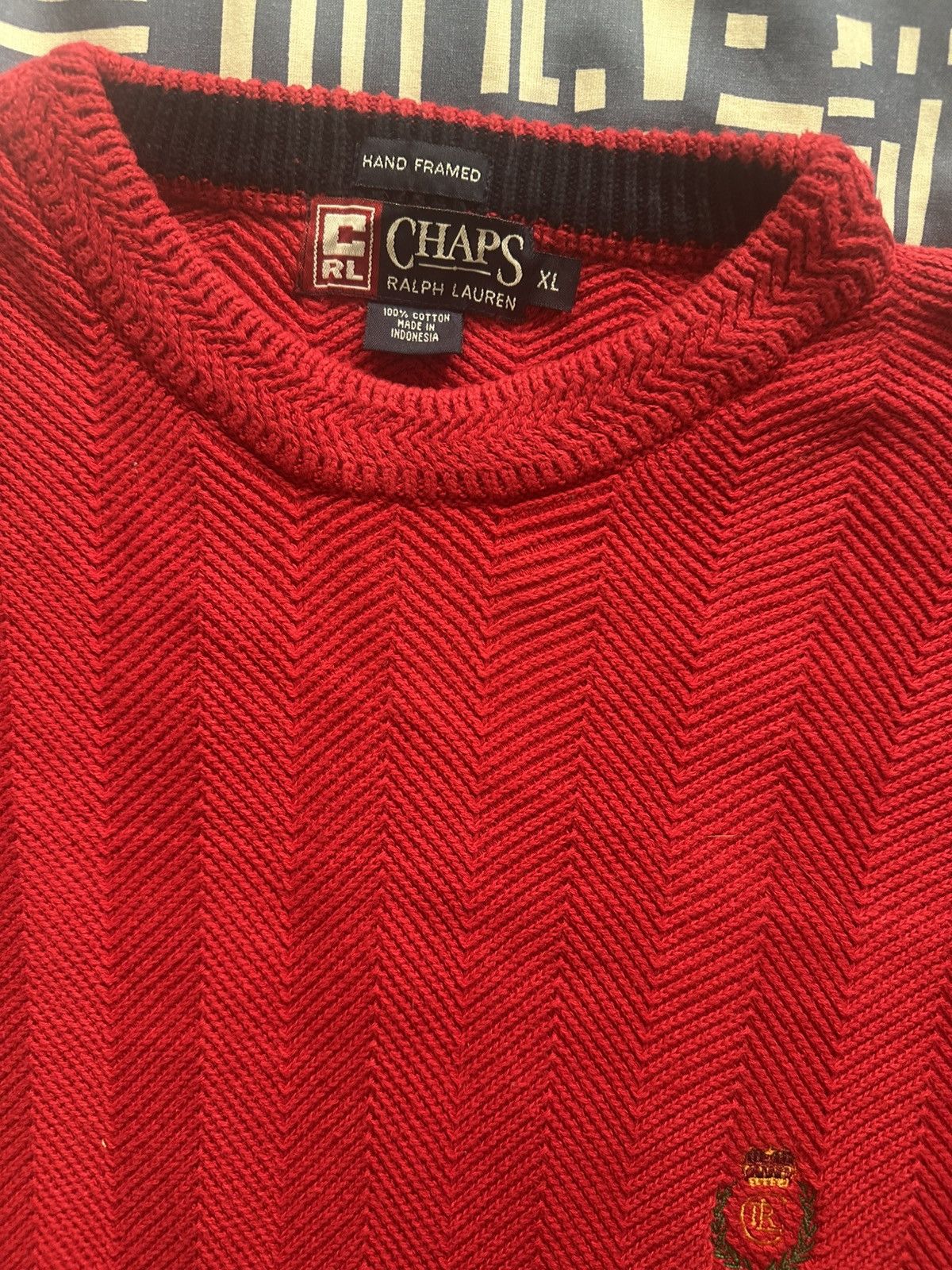 Chaps Ralph Lauren Vintage Chaps Ralph Lauren Sweater Red Knit Hand Framed 90s Size US XL / EU 56 / 4 - 9 Thumbnail