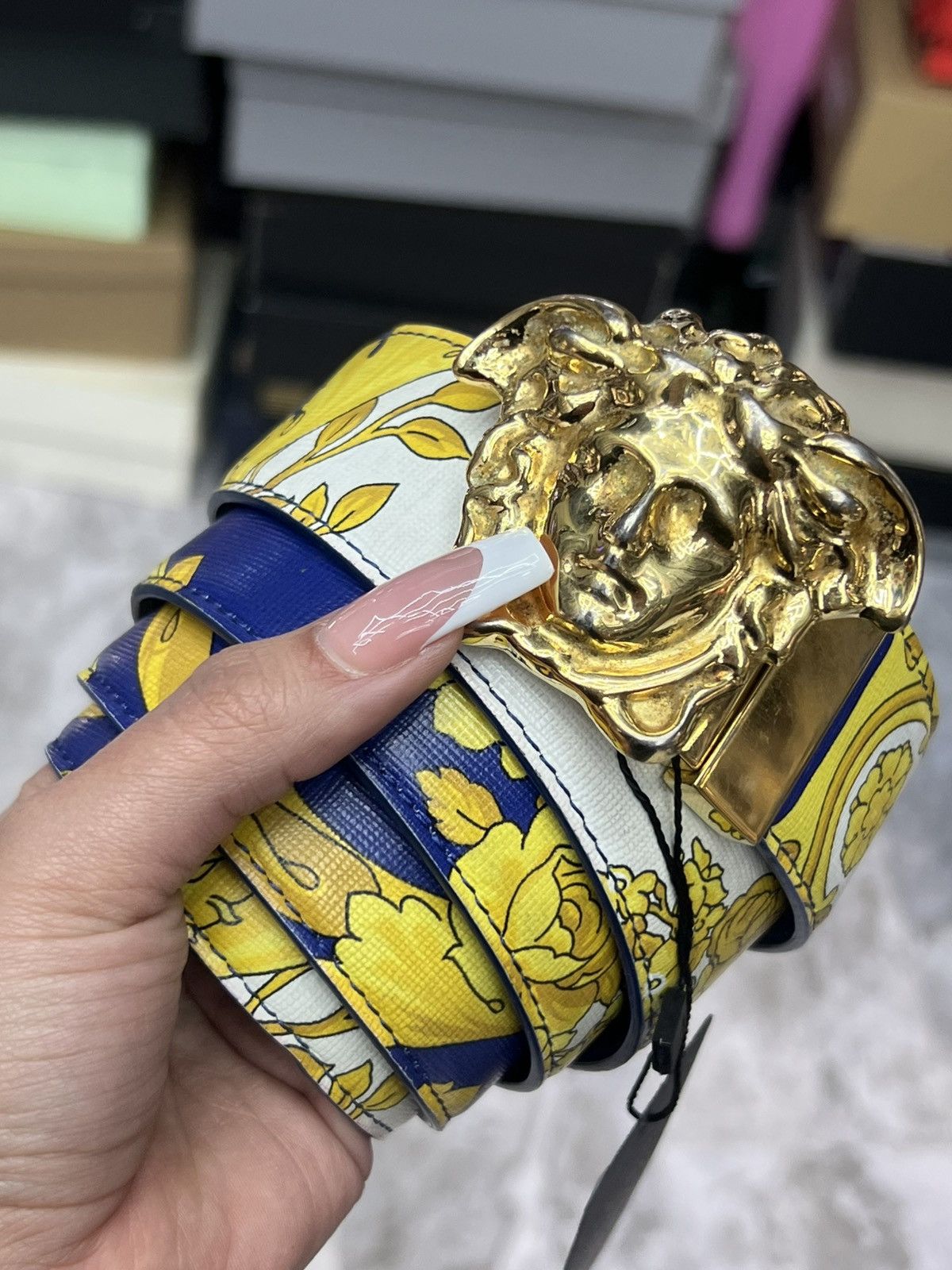 Versace Versace Blue/Medusa Belt Size 40 - 1 Thumbnail