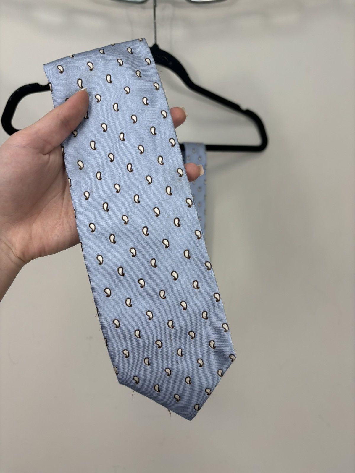 Pal Zileri Pal Zileri Minimal Paisley Teardrop Shape Pattern Silk Tie Size ONE SIZE - 4 Thumbnail