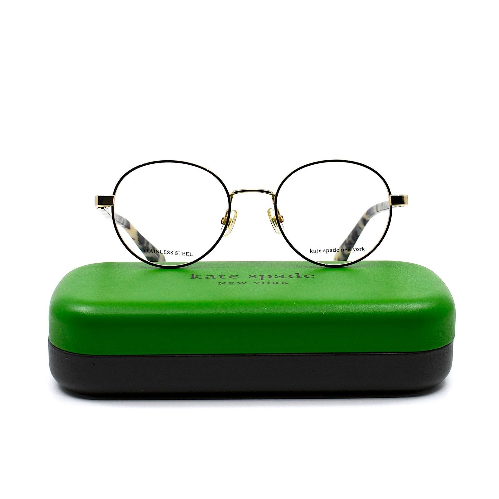 Kate Spade NEW KATE SPADE MARCIANN RHL BROWN GOLD EYEGLASSES FRAME Size ONE SIZE - 8 Thumbnail