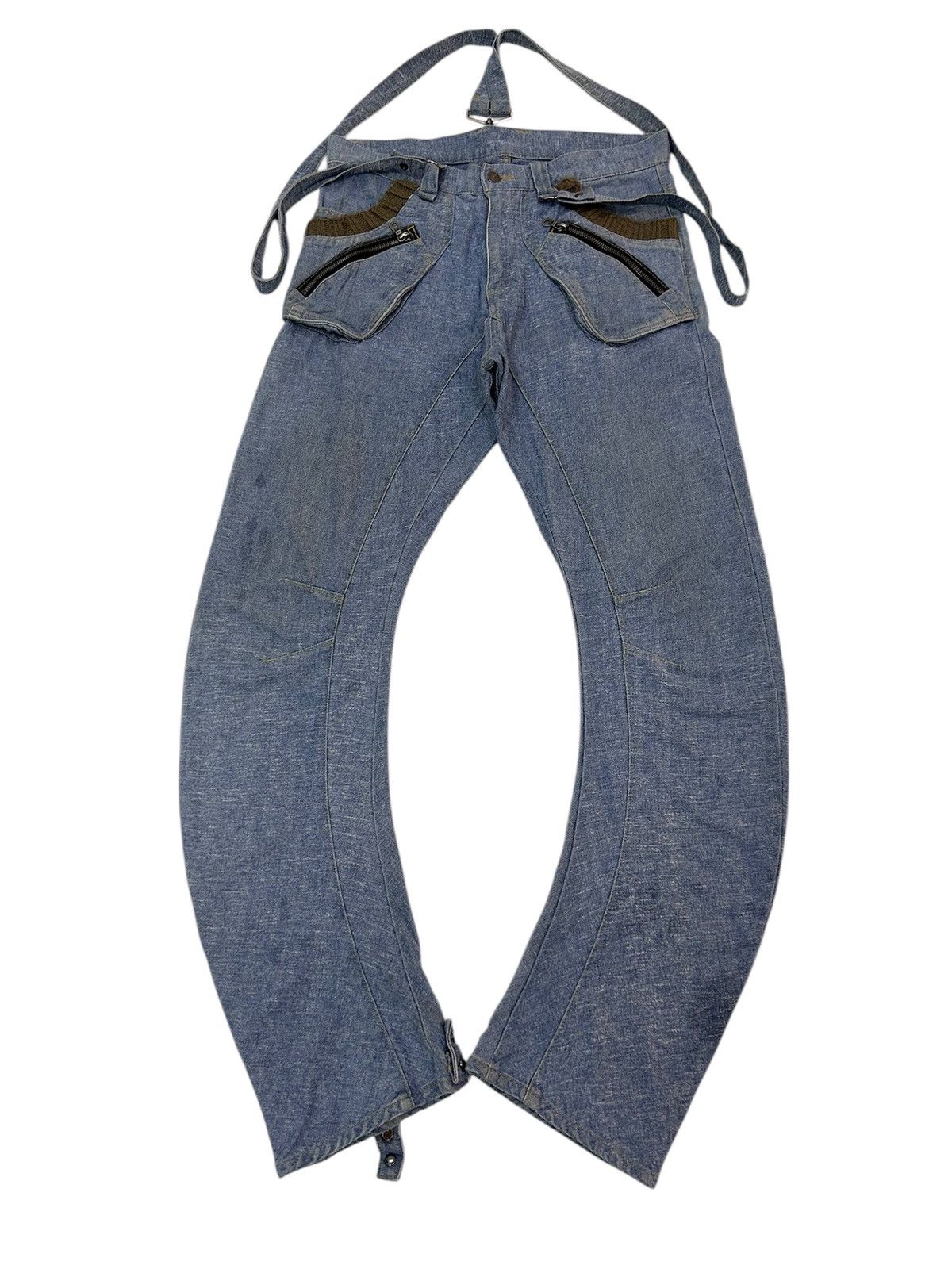 Japanese Brand × PPFM × Vintage Vintage PPFM Japanese Denim Twisted-Leg Utility Jeans Size US 34 / EU 50 - 1 Thumbnail