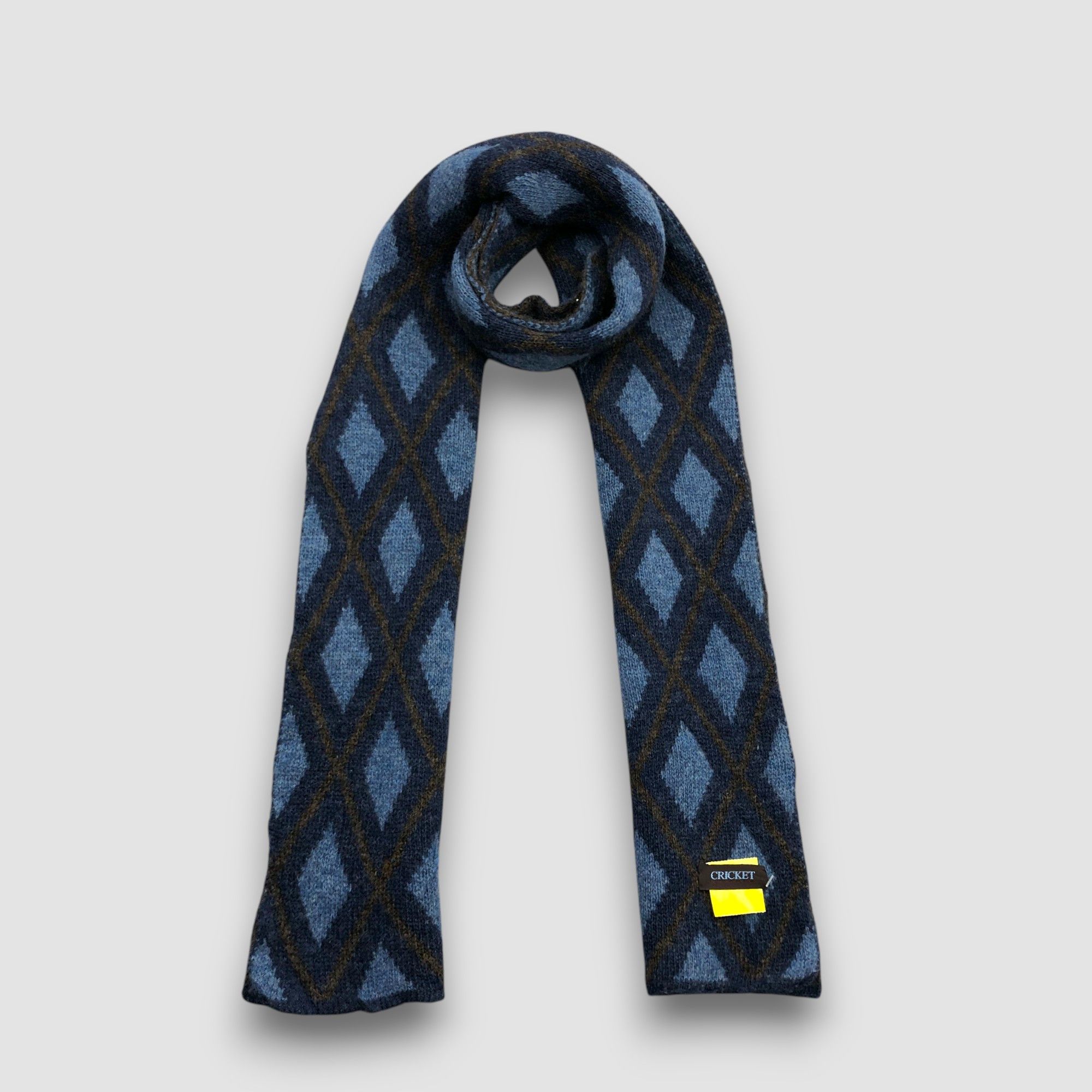 Japanese Brand Vintage Cricket Scarf Muffler Argyle Wool Knit Neck Scarves Size ONE SIZE - 1 Thumbnail