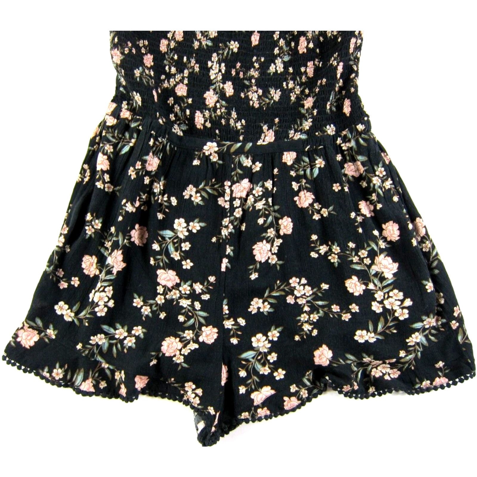 American Eagle Outfitters American Eagle Outfitters Jumpsuit Black Floral Pocket Rayon Large Size 36" / US 14 / IT 50 - 6 Thumbnail