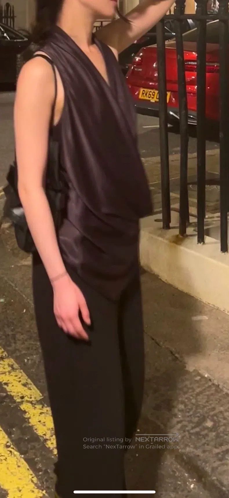 Other Helmut Lang size P Deep purple satin draped neck vest strap Size XS / US 0-2 / IT 36-38 - 4 Thumbnail