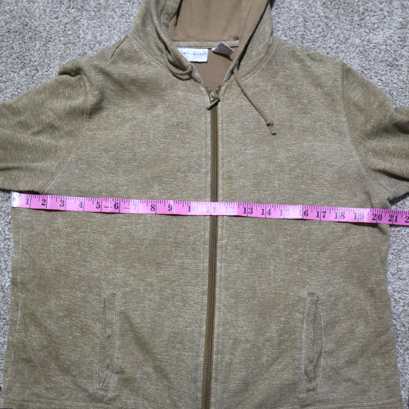 Vintage Kim Rogers Sweatshirt Hooded PS Petite Small Lightweight Brown Full Zip Pockets Zipper Womens Size M / US 6-8 / IT 42-44 - 5 Thumbnail