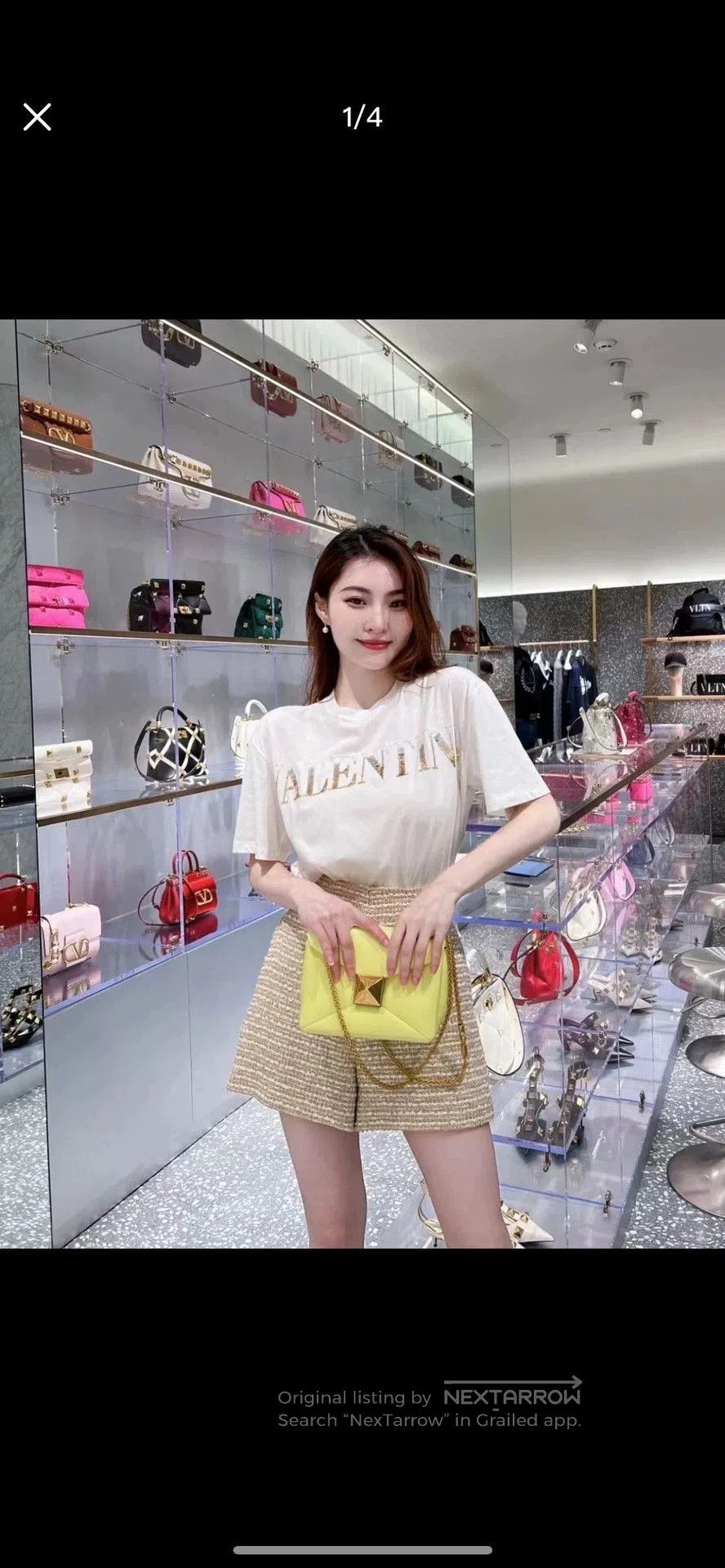 Valentino Valentino White Logo Sequin Short Sleeve. Size US XXS / EU 40 - 4 Thumbnail