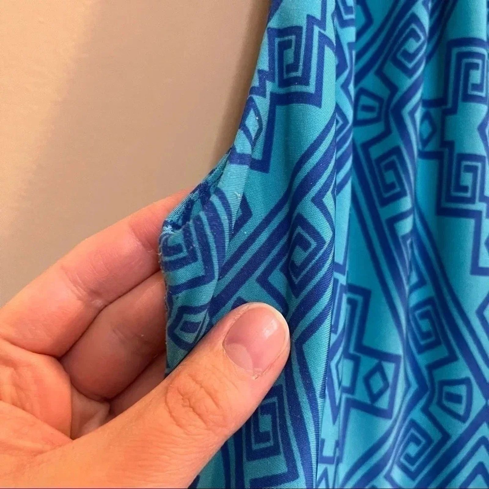 Apt. 9 Apt 9 Womens Dress XS Sleeveless Maxi Blue Aztec Print Size XS / US 0-2 / IT 36-38 - 6 Thumbnail