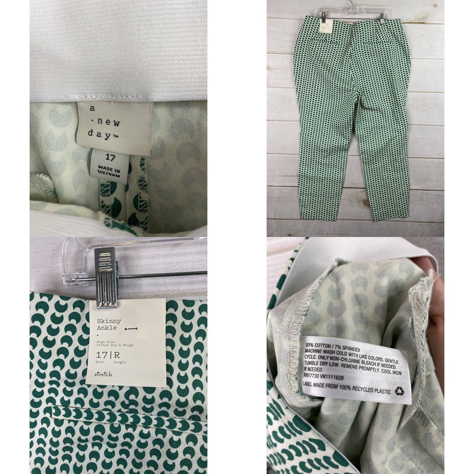 Vintage A New Day Pants Women's 17 Green Moons High Rise Skinny Ankle Fitted Stretch NWT Pants Size 38" / US 16 / IT 52 - 8 Thumbnail