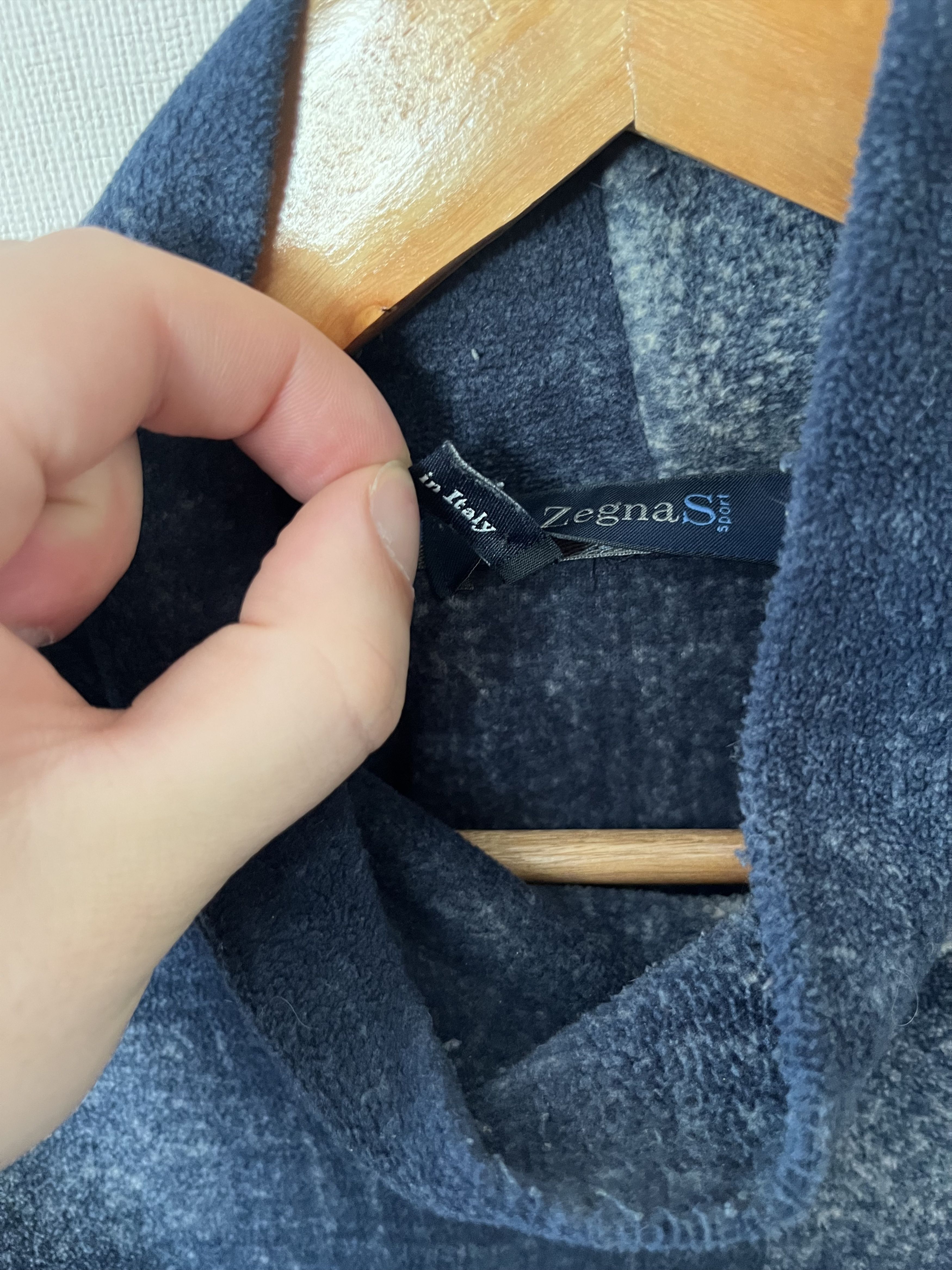 Ermenegildo Zegna Zegna Sport Blue Check Fleece Lightweight Sweatshirt Size US M / EU 48-50 / 2 - 6 Thumbnail