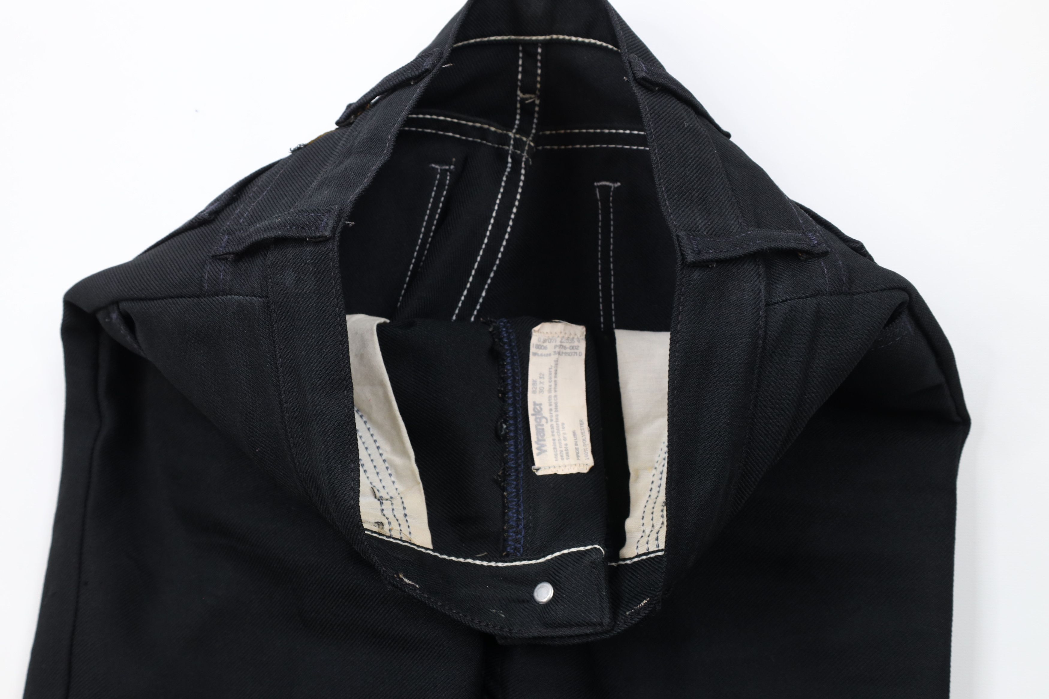 Vintage × Wrangler Vintage 70s Wrangler Flared Wide Leg Knit Pants Black USA Size US 30 / EU 46 - 6 Thumbnail