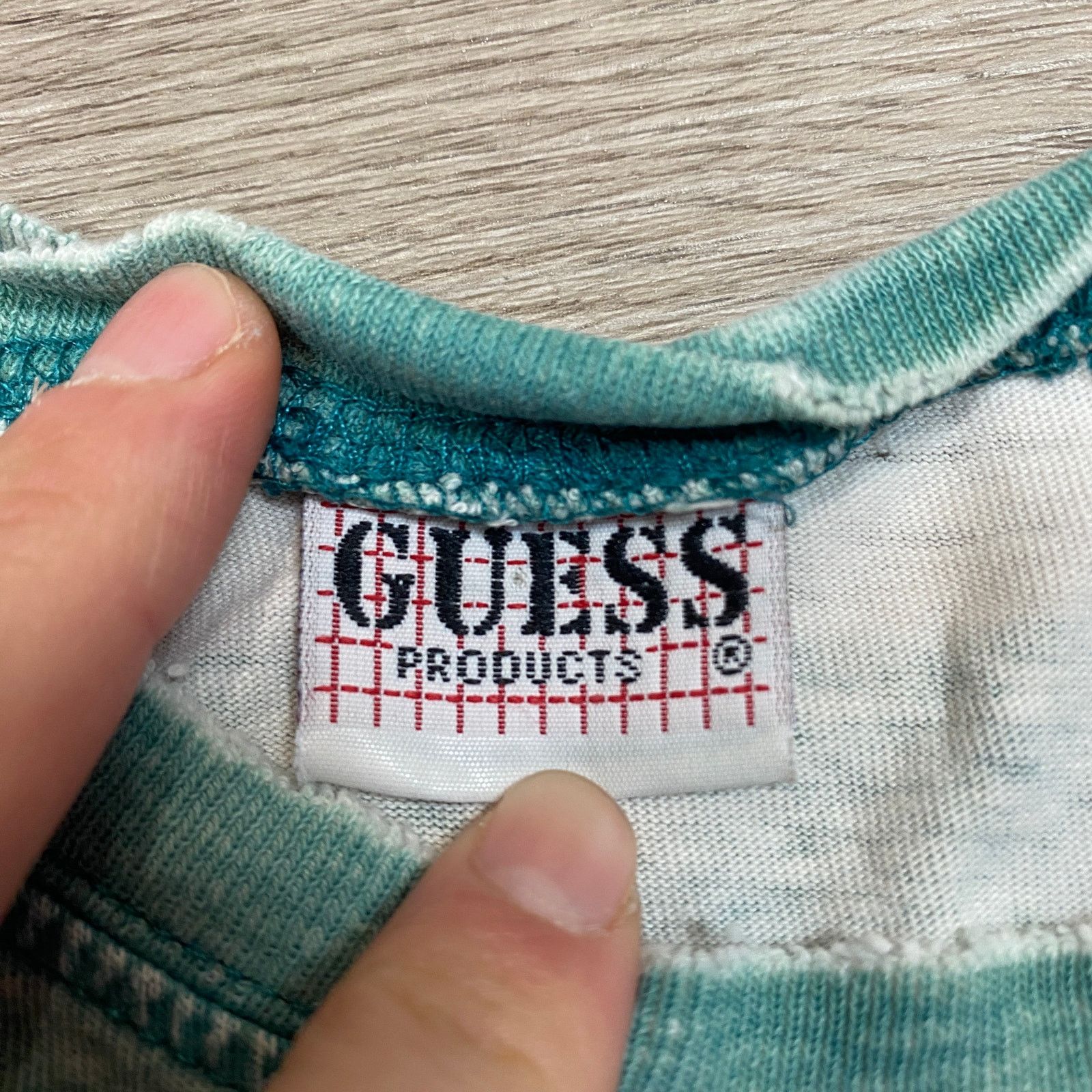 Guess × Vintage VTG 90s Guess Jeans Boxy Striped Tee Shirt Large Y2K Grunge Size US L / EU 52-54 / 3 - 7 Thumbnail