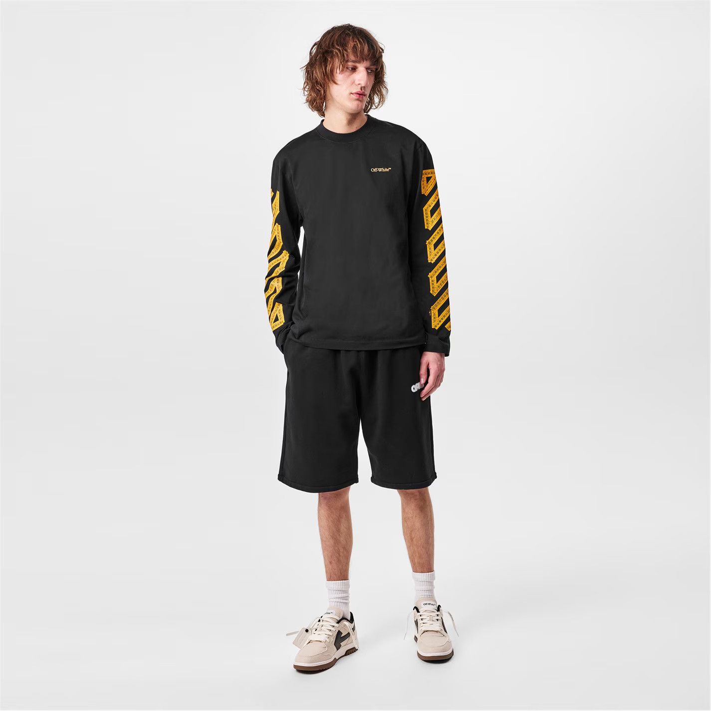 Off-White o1g2r1mq0226 Tape Cotton Long Sleeve T-Shirt In Black Size US XL / EU 56 / 4 - 6 Thumbnail