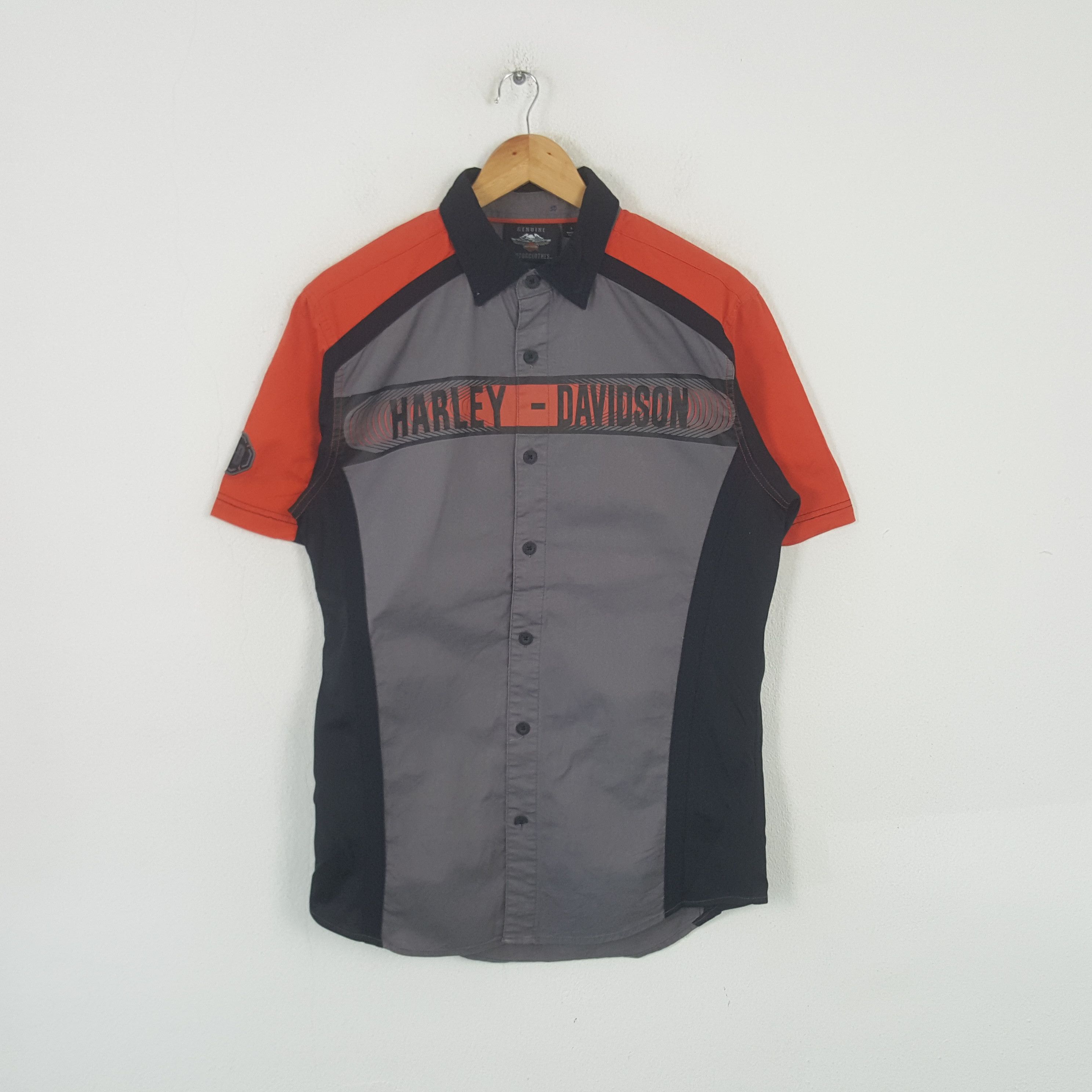 Harley Davidson Vintage Harley Davidson Bikers Work Shirt Button Up RR11 Size US M / EU 48-50 / 2 - 1 Thumbnail