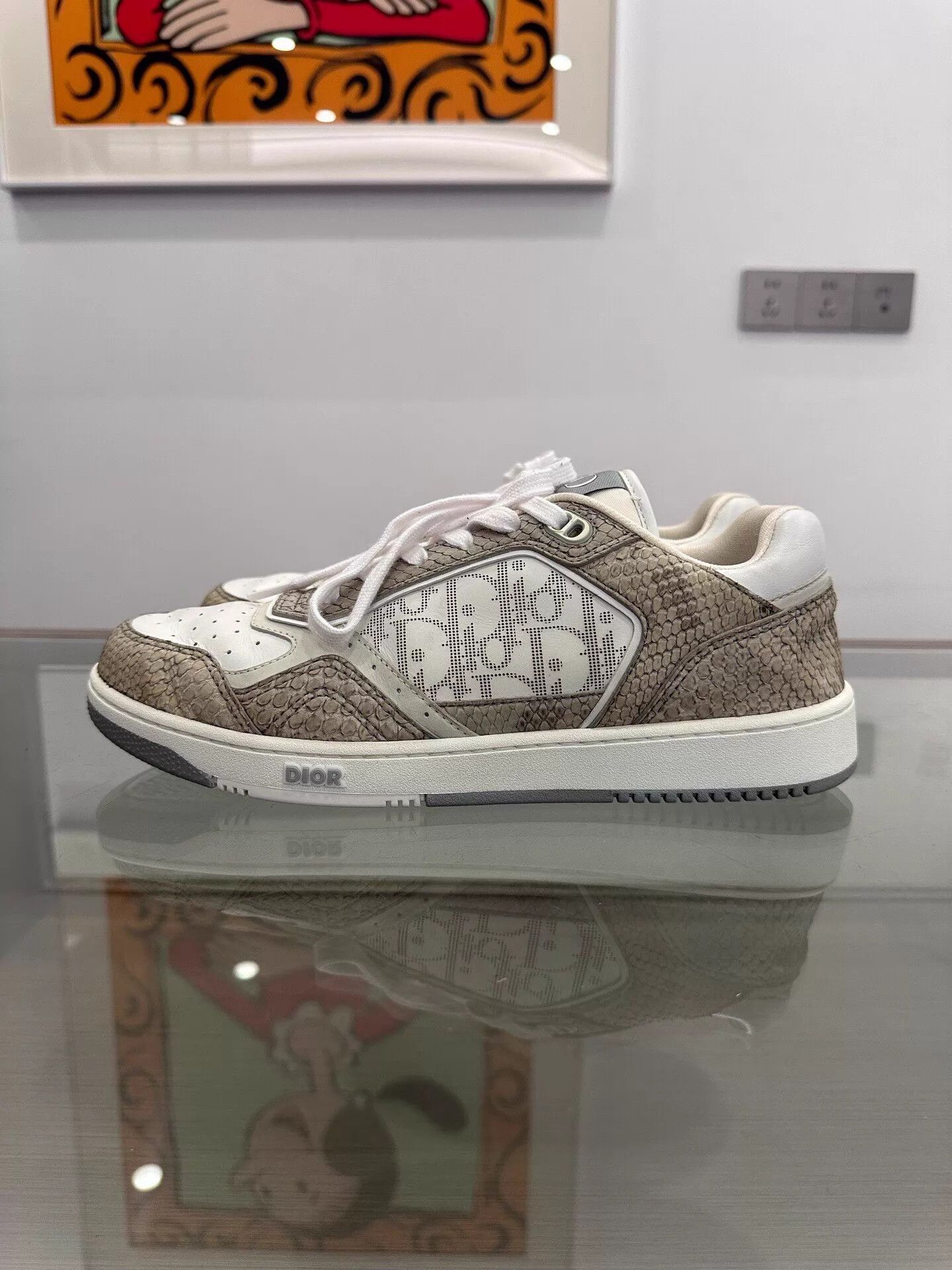 Dior Dior B23 Oblique snakeskin sneakers men's brown size 42 Size US 9 / EU 42 - 4 Thumbnail