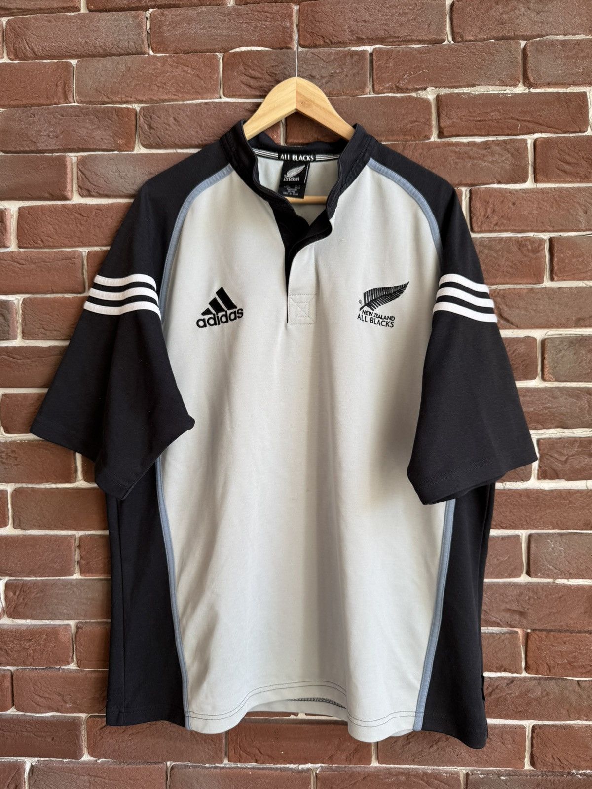 Adidas Adidas All Blacks New Zealand Jersey 2001 Rugby Football Size US XL / EU 56 / 4 - 1 Thumbnail