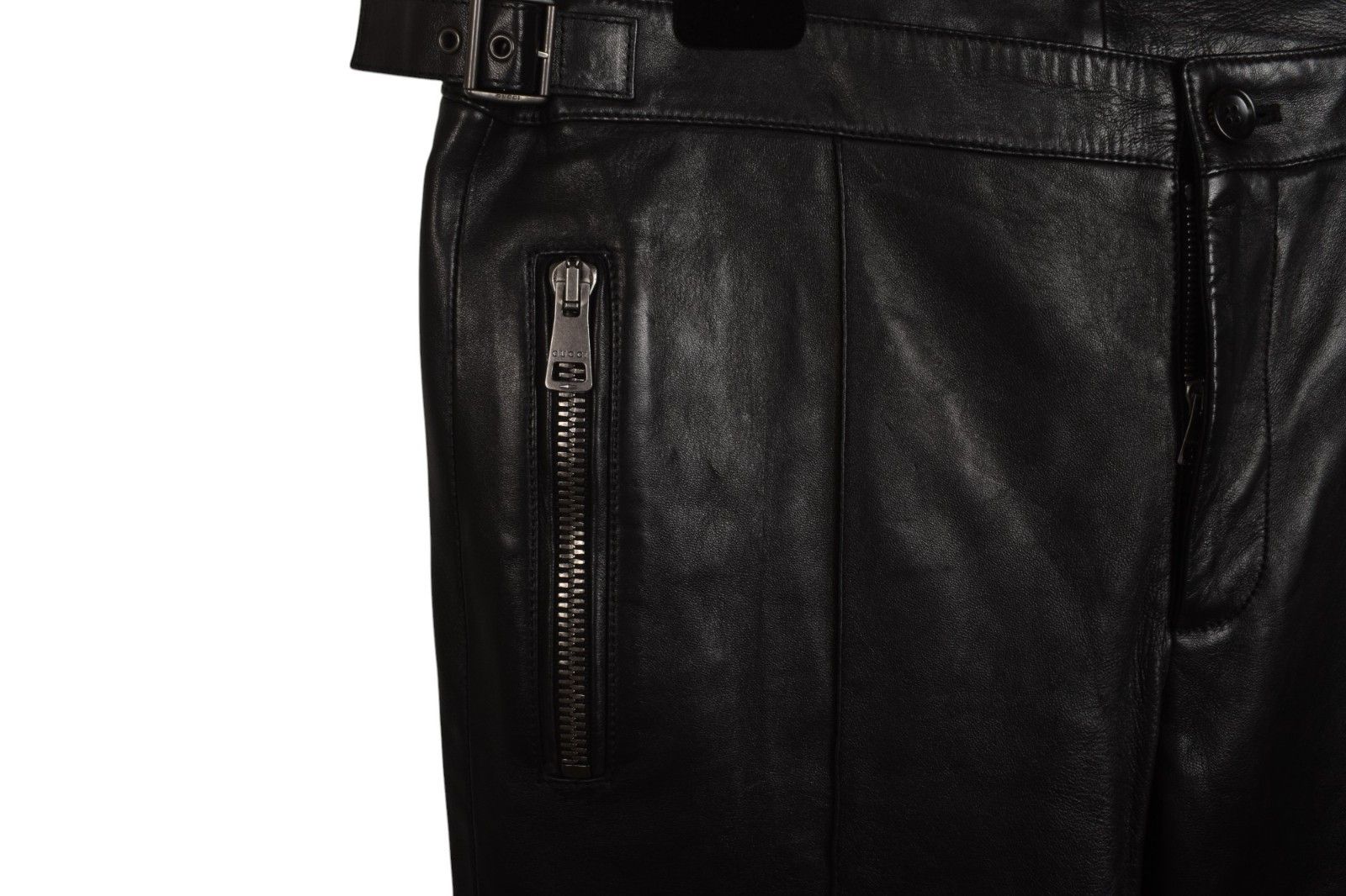 Gucci New Gucci Men Pants Leather Biker Size IT48/M/L, S1486 Size US 32 / EU 48 - 5 Thumbnail