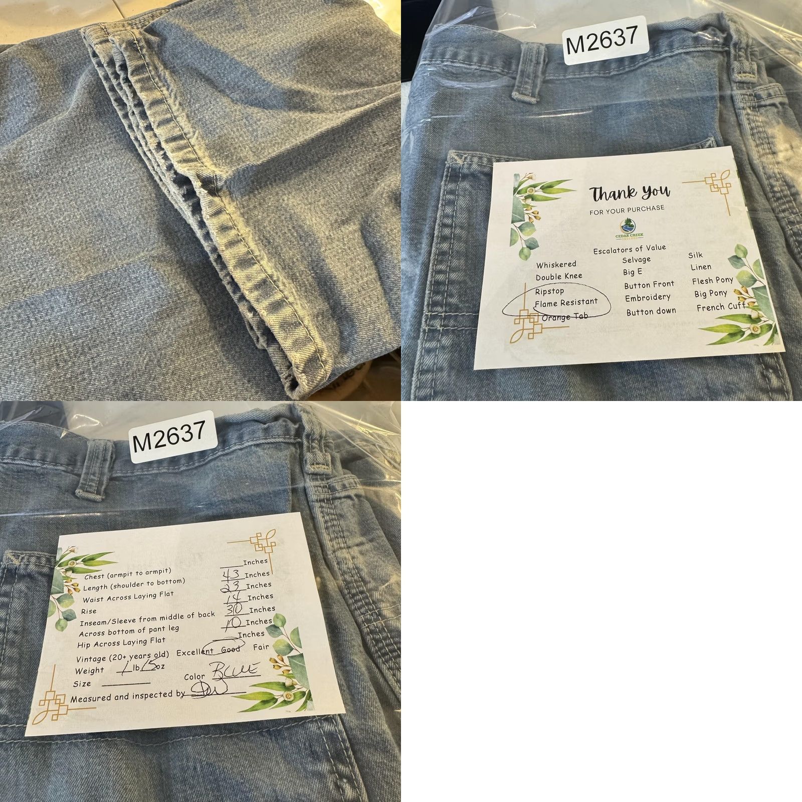 Carhartt Carhartt FR Work Jeans Mens 46x32 Denim Arc Flash CAT2 Workwear (46x32) Size US 30 / EU 46 - 8 Thumbnail