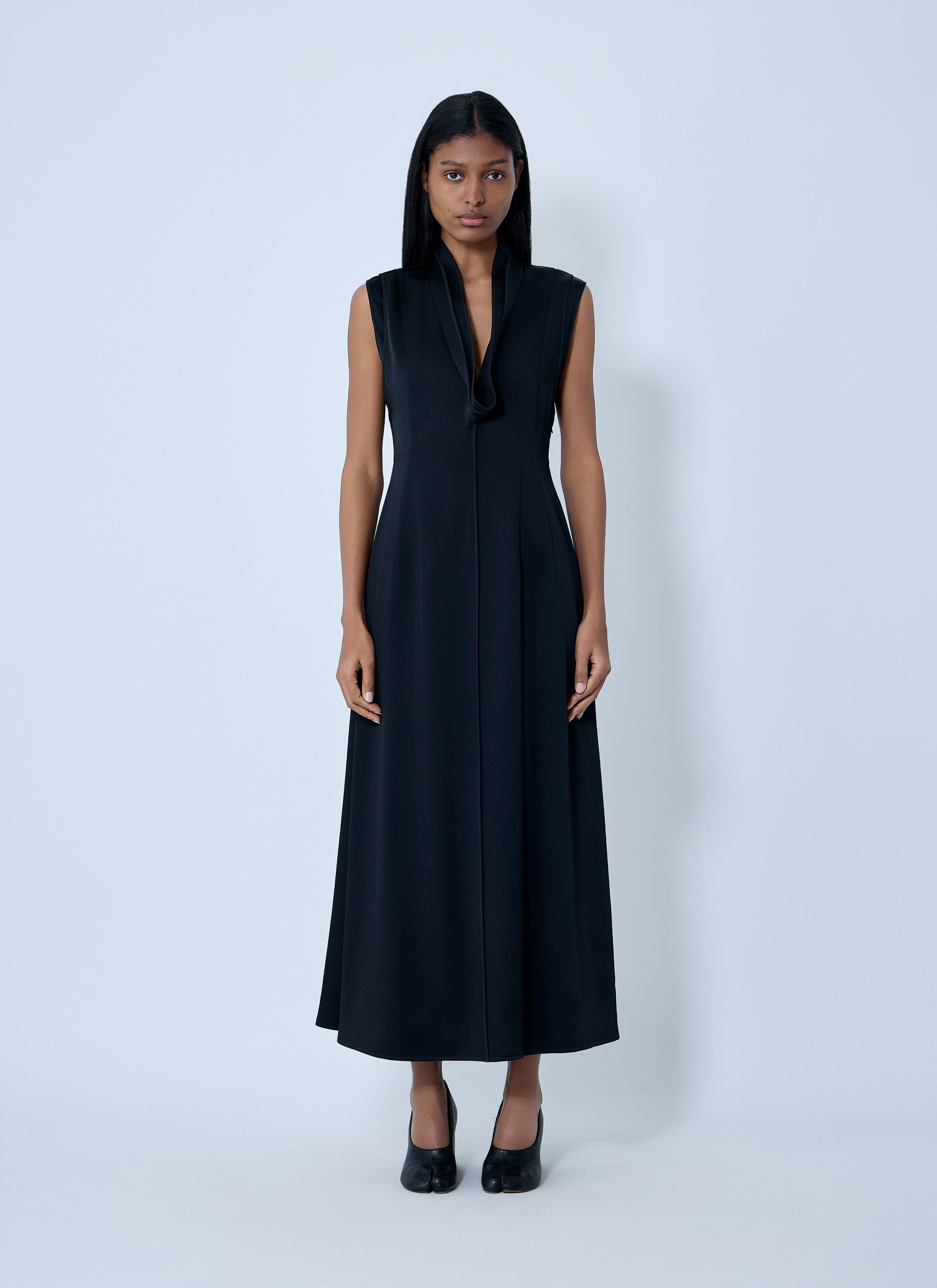 Jil Sander V-Neck Midi Dress Size S / US 4 / IT 40 - 1 Thumbnail