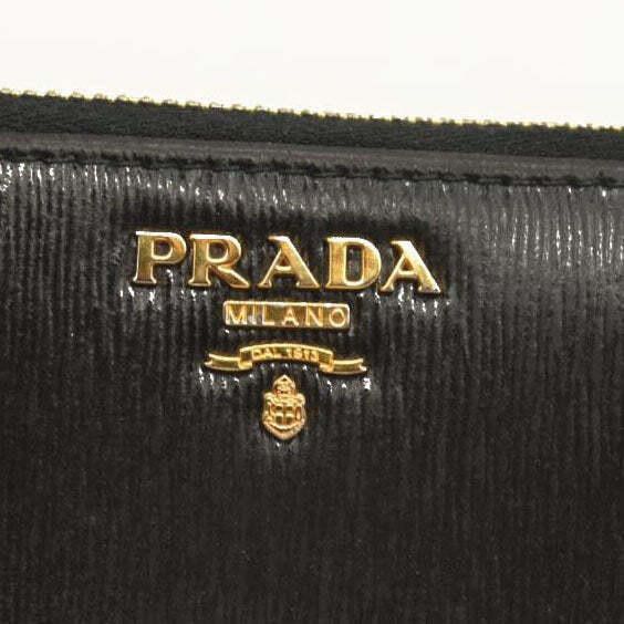 Prada Prada Saffiano Metal Zip Around Wallet Black Size ONE SIZE - 8 Thumbnail