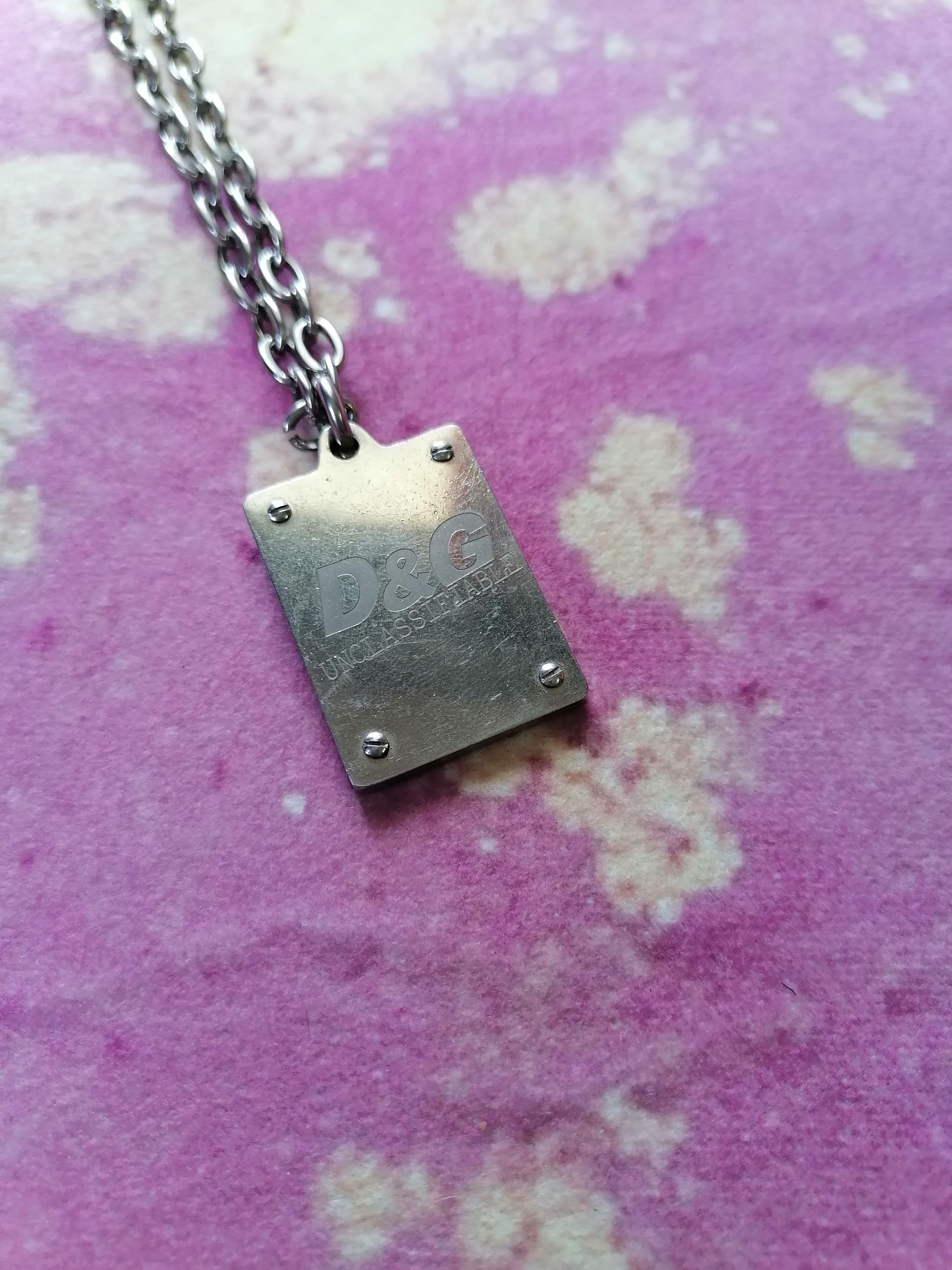 Dolce & Gabbana × Jewelry Dolce & Gabbana Unclassfiable Plate Necklace Size ONE SIZE - 2 Thumbnail