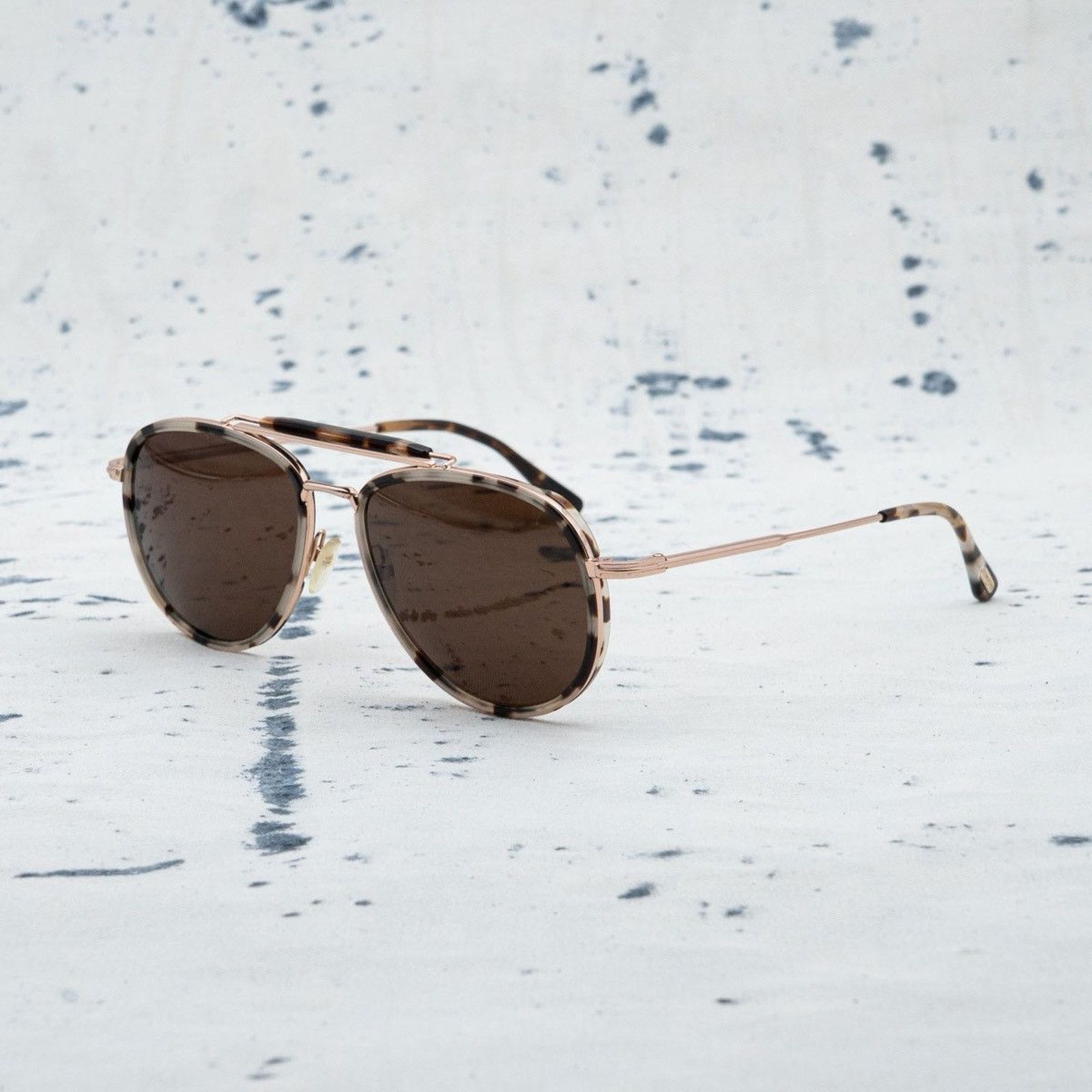 Tom Ford Tom ford rose gold logo leo brown aviator pilot sunglasses Size ONE SIZE - 1 Thumbnail