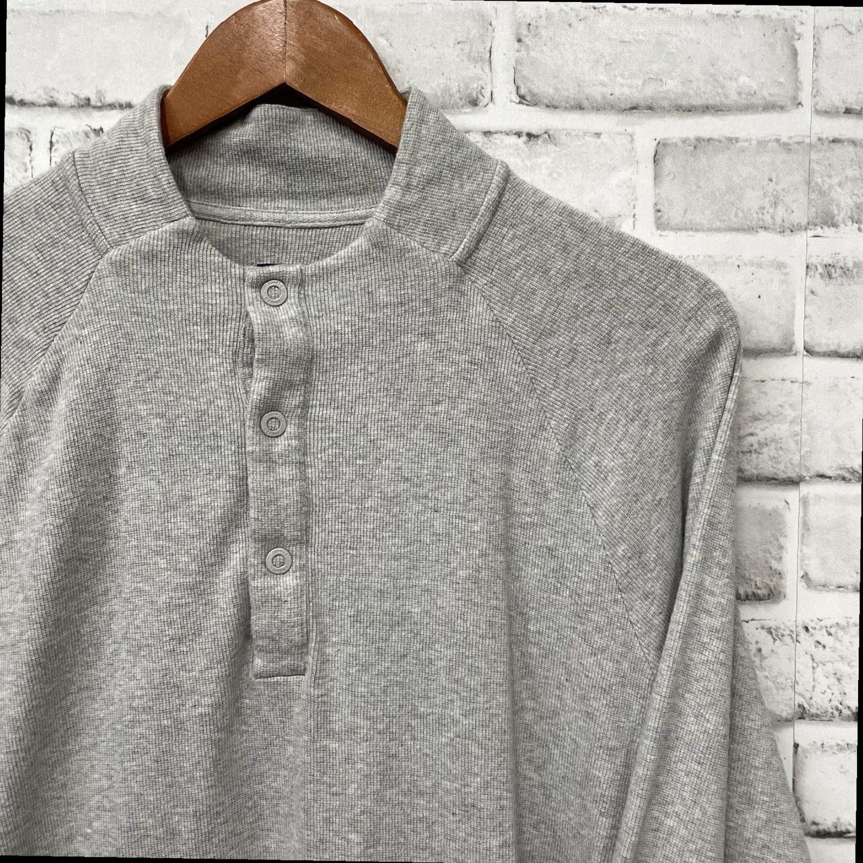 johnnie-O Johnnie-O Gray Mens Henley Style Pullover Sweater Button Accents Size Medium Size US M / EU 48-50 / 2 - 2 Thumbnail