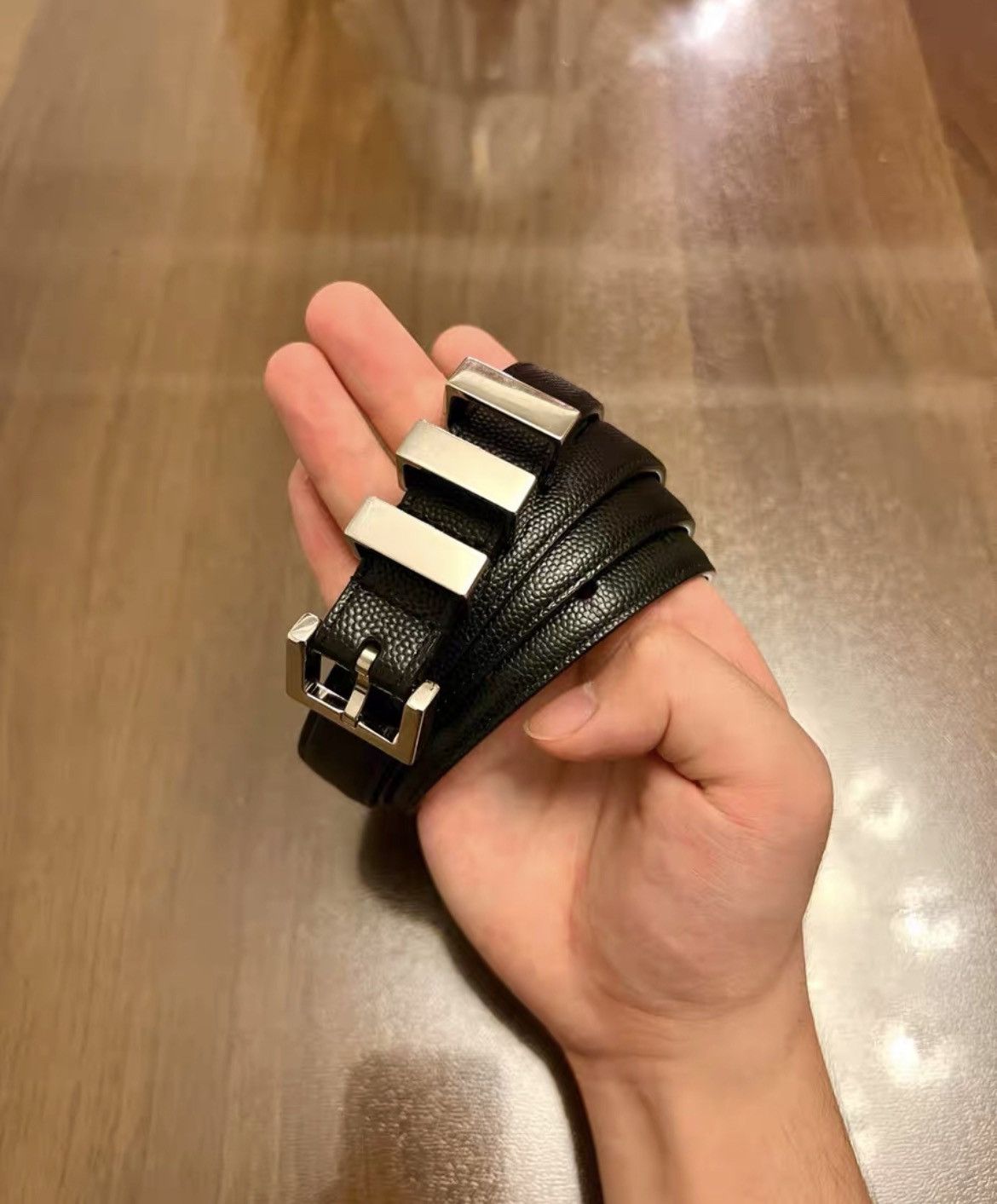 saint laurent logo belt