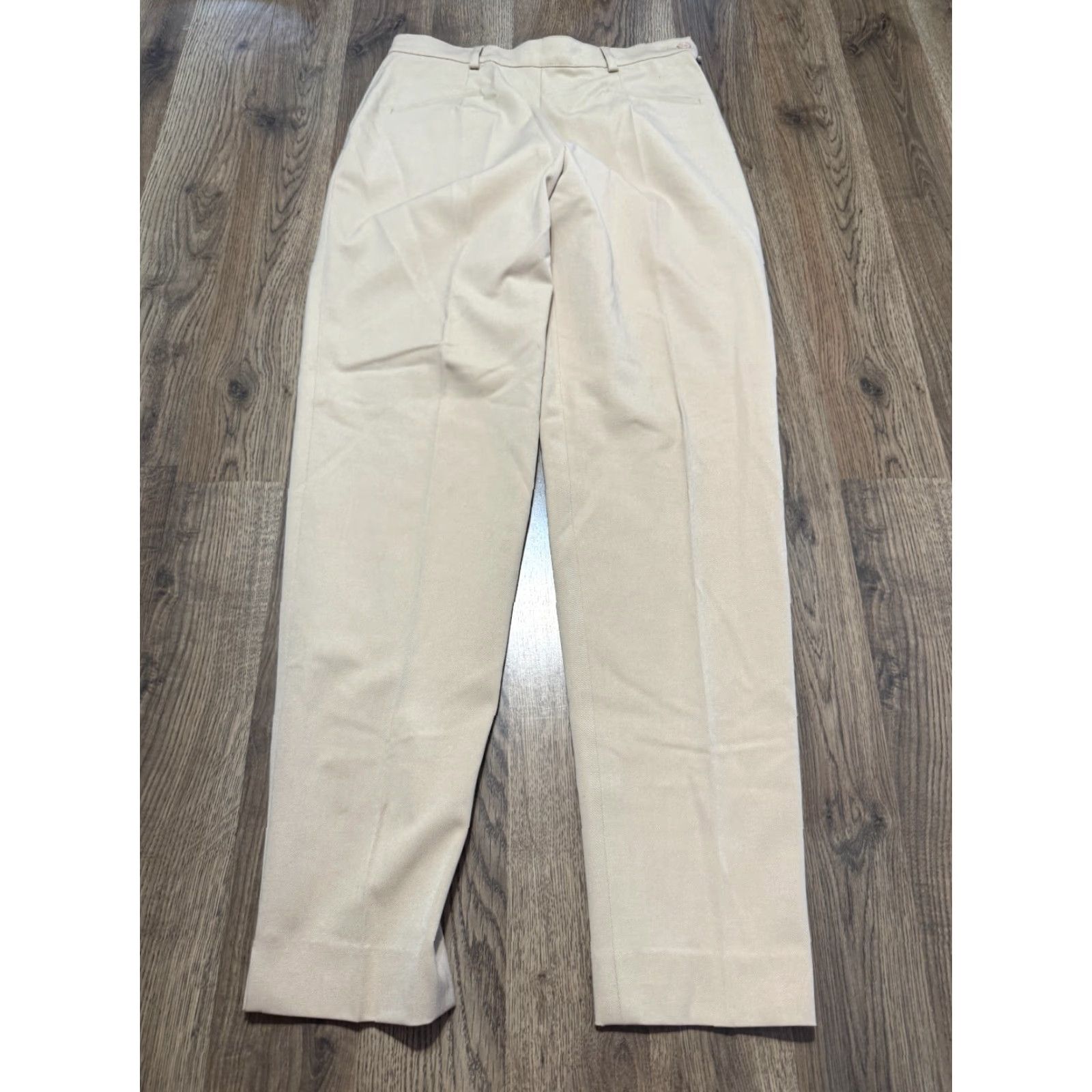 Vintage Fabrizio Gianni Pants Women's Size 10 Tan Dress Pants Side Button Stretch Flat Front Regular Inseam 30 in Pant Size 32" / US 10 / IT 46 - 2 Thumbnail