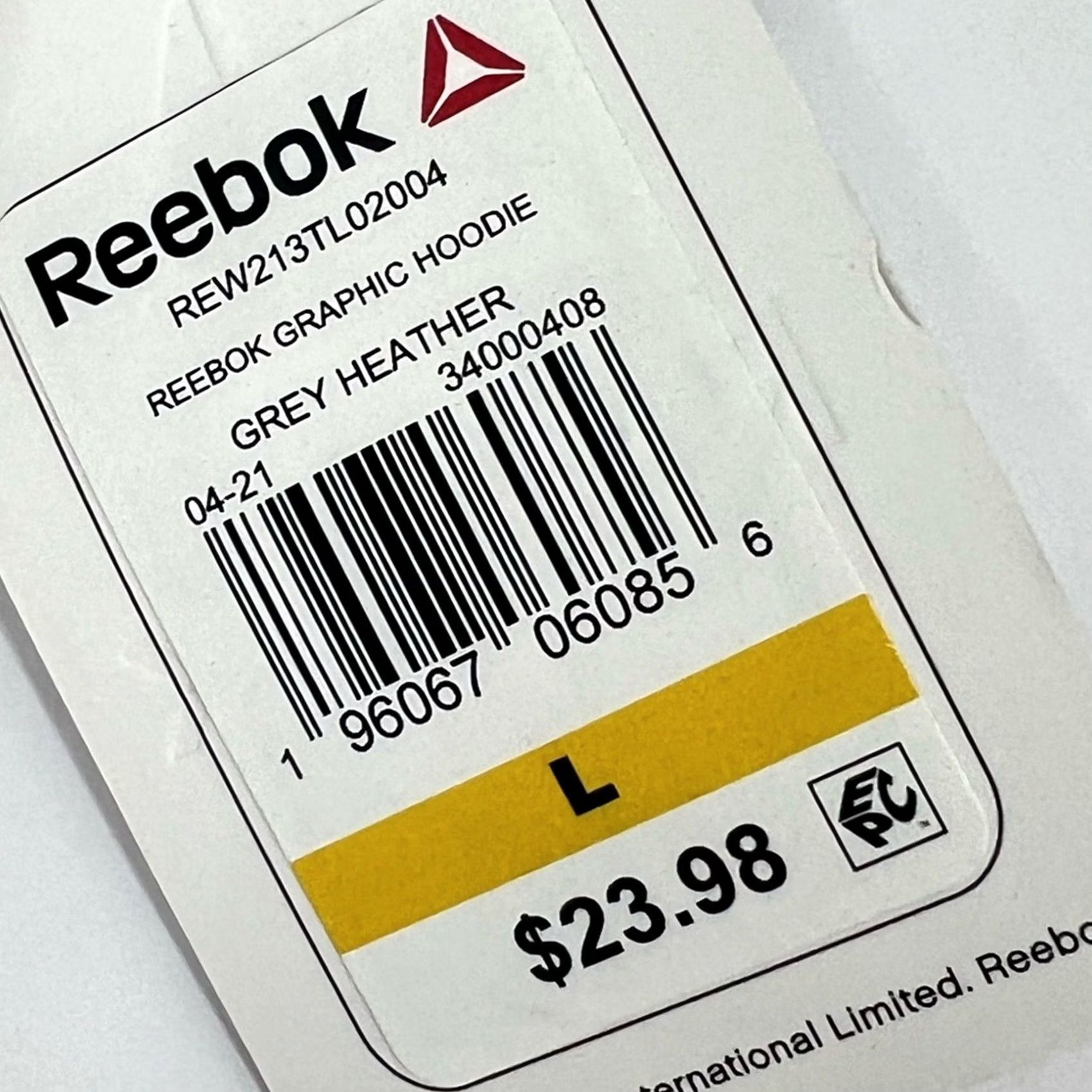 Reebok VINTAGE? Reebok Ladies Grey Heather Graphic Hoodie Size LARGE WITH TAGS Women Hoodie L Gray Graphic Size L / US 10 / IT 46 - 7 Thumbnail