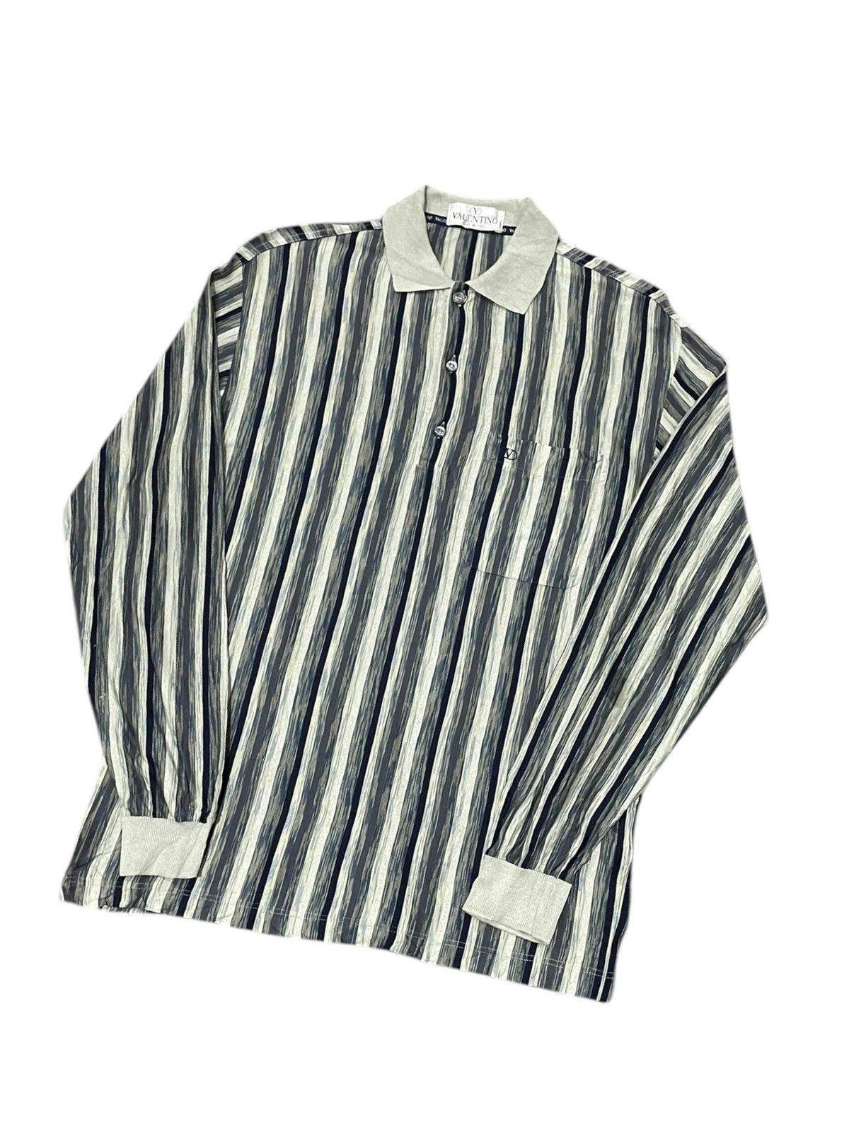 Designer Valentino Stripped Polo Size US M / EU 48-50 / 2 - 3 Thumbnail