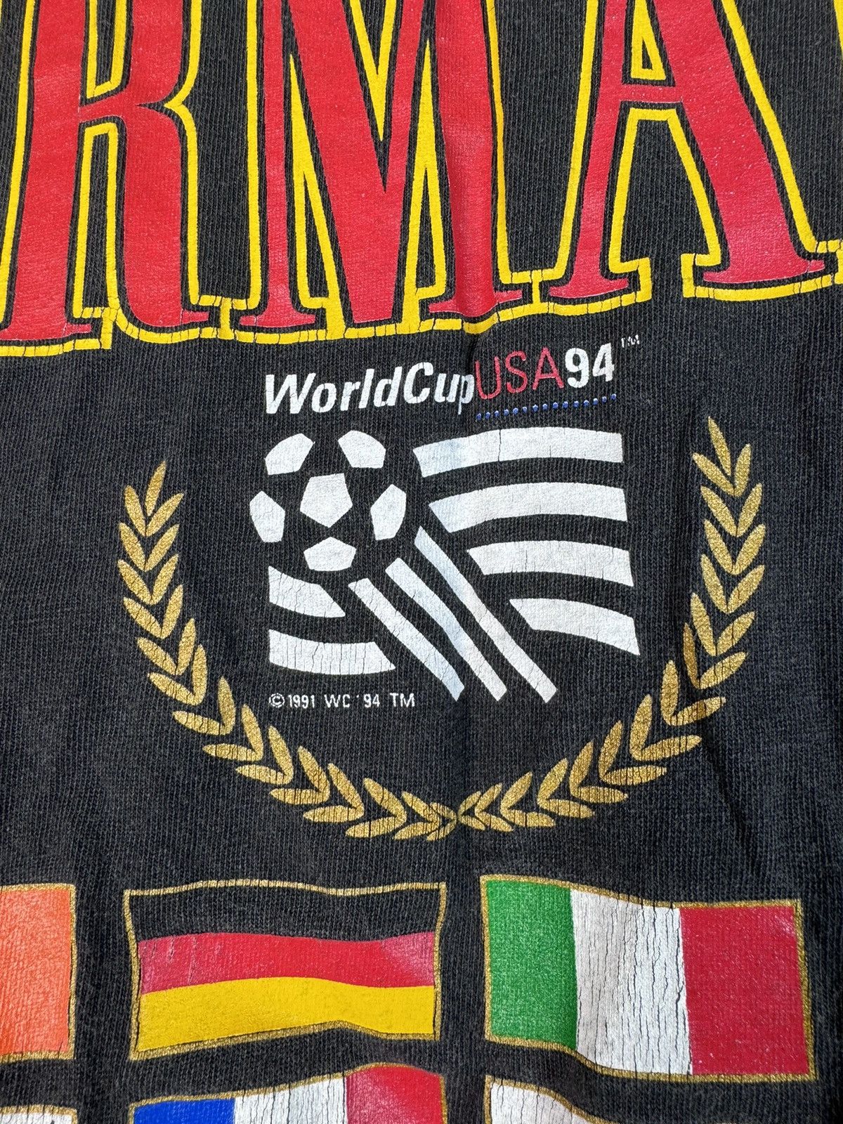Nutmeg Vintage 91 1994 USA FIFA World Cup Flags T-shirt Size US M / EU 48-50 / 2 - 3 Thumbnail