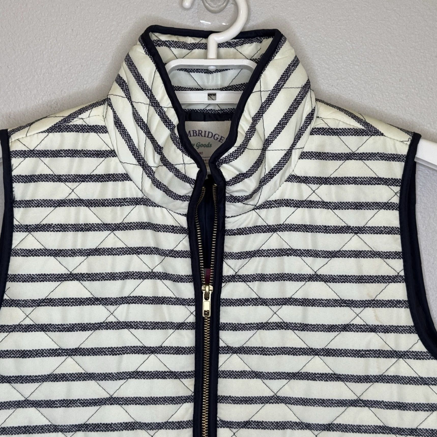 Vintage VINTAGE Cambridge Dry Goods Quilted Vest Womens XL Blue Stripe Full Zip Pockets NEW Size XL / US 12-14 / IT 48-50 - 2 Thumbnail