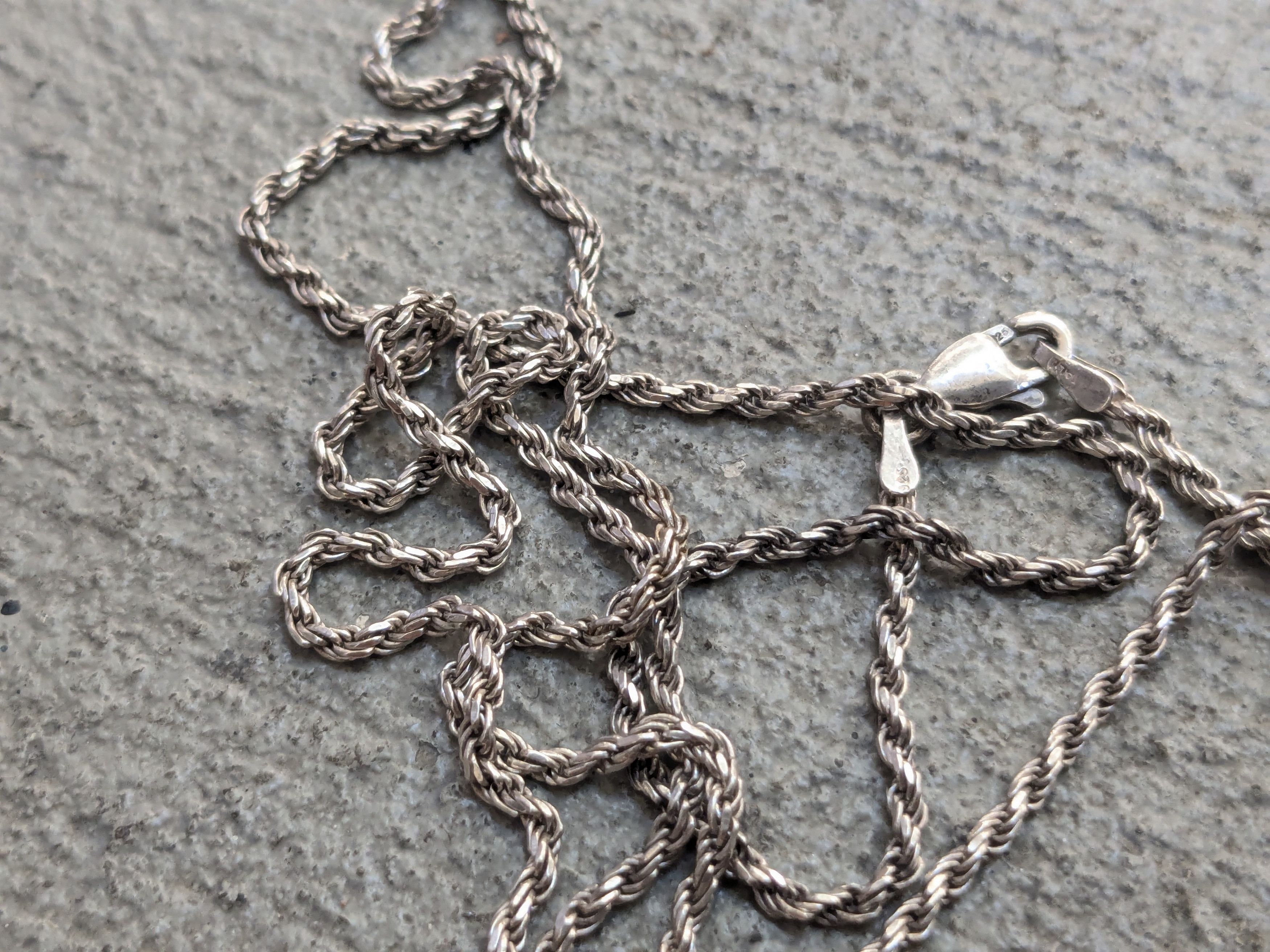 Sterling Silver Vintage Sterling Silver Necklace Garnet Earth Goddess 30" Size ONE SIZE - 10 Thumbnail