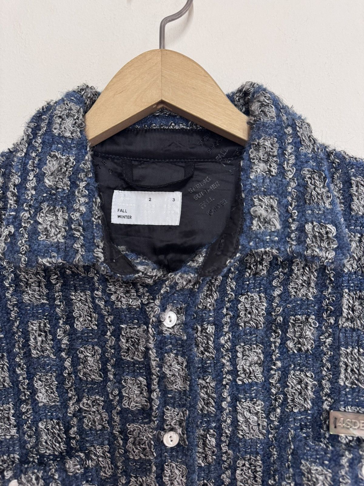 4SDESIGNS 4SDesigns Plaid Tweed Work Shirt Navy Size L Size US L / EU 52-54 / 3 - 4 Thumbnail