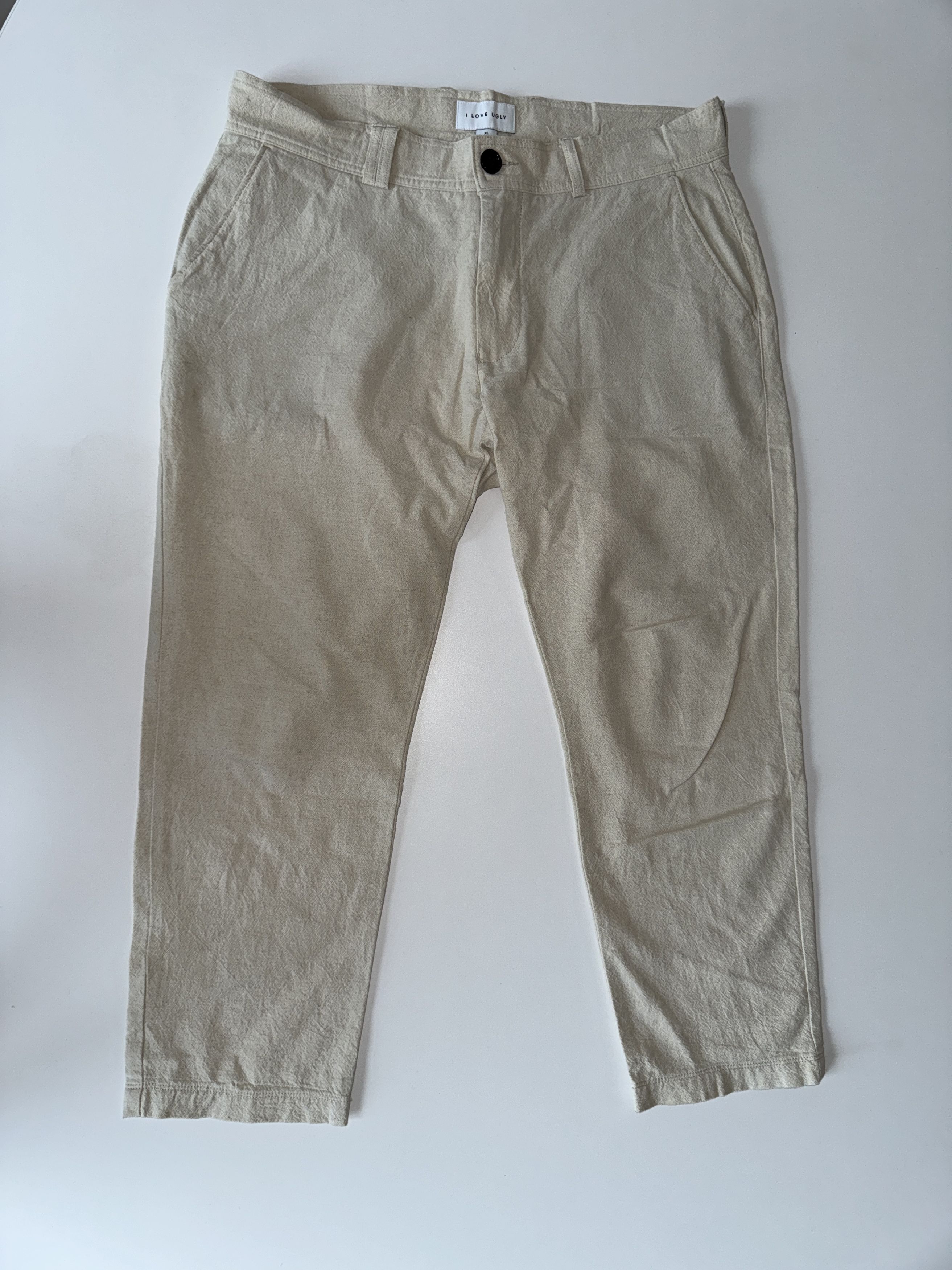 I Love Ugly Linen Slim Kobe Pant - Bone Size US 37 - 1 Thumbnail