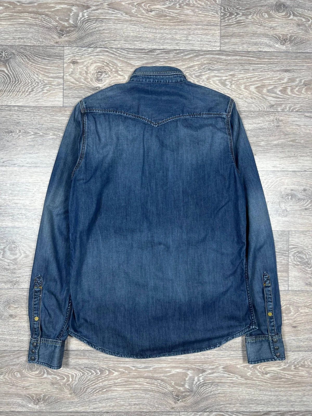 Diesel Diesel Denim Shirt Medium Blue Pearl Snap Button Western Size US M / EU 48-50 / 2 - 2 Thumbnail