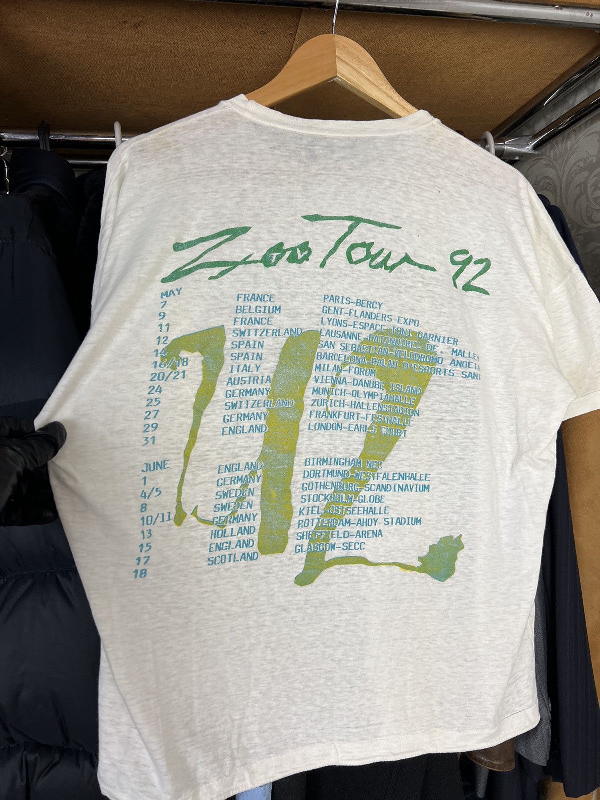 Vintage 1992 U2 T-Shirt Zoo Tour Achtung Baby Tee Shirt