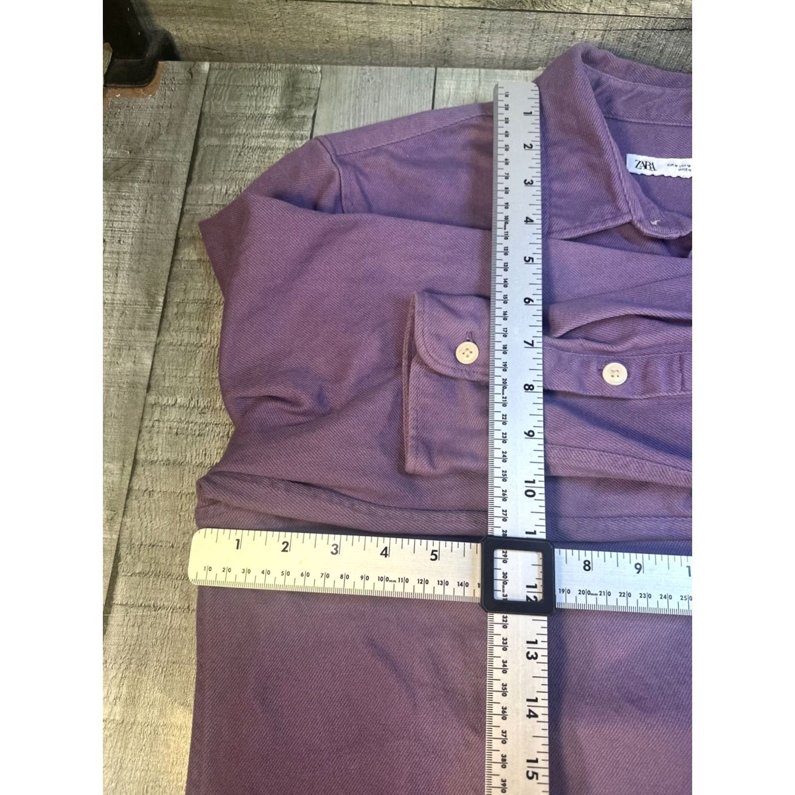 Zara VINTAGE? No — Zara Purple Corduroy Button-Down Shacket Shirt Top M Men Regular Short/Long Sleeve? Size US M / EU 48-50 / 2 - 5 Thumbnail